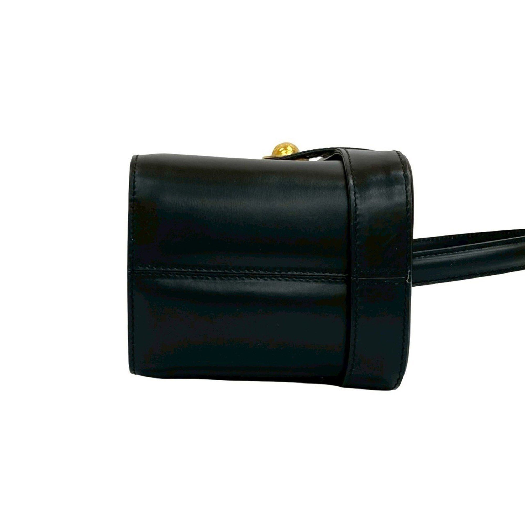 Celine CELINE Star Ball Leather Vanity Bag, Handbag, Tote Black, 137-7 Size ONE SIZE - 6 Thumbnail