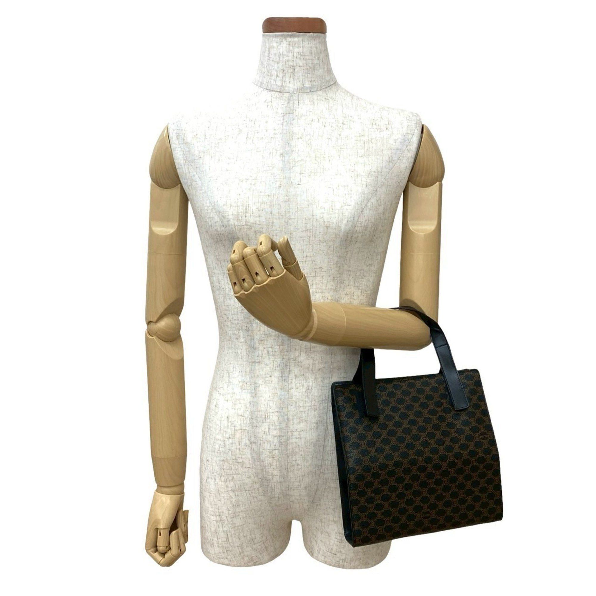 Celine CELINE Macadam Blason Pattern Leather Handbag/Mini Tote Bag in Black and Brown (31663) Size ONE SIZE - 2 Thumbnail