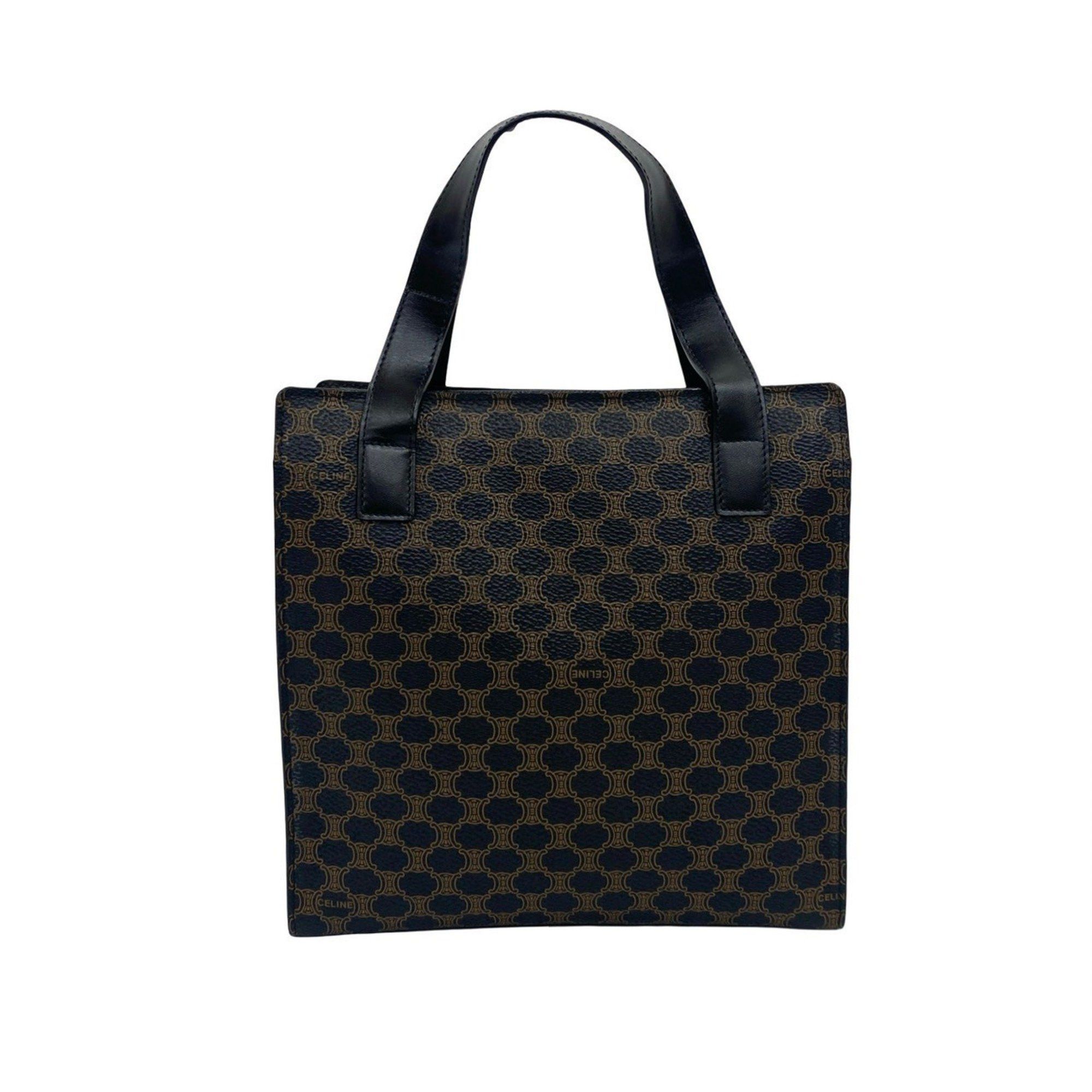 Celine CELINE Macadam Blason Pattern Leather Handbag/Mini Tote Bag in Black and Brown (31663) Size ONE SIZE - 3 Thumbnail