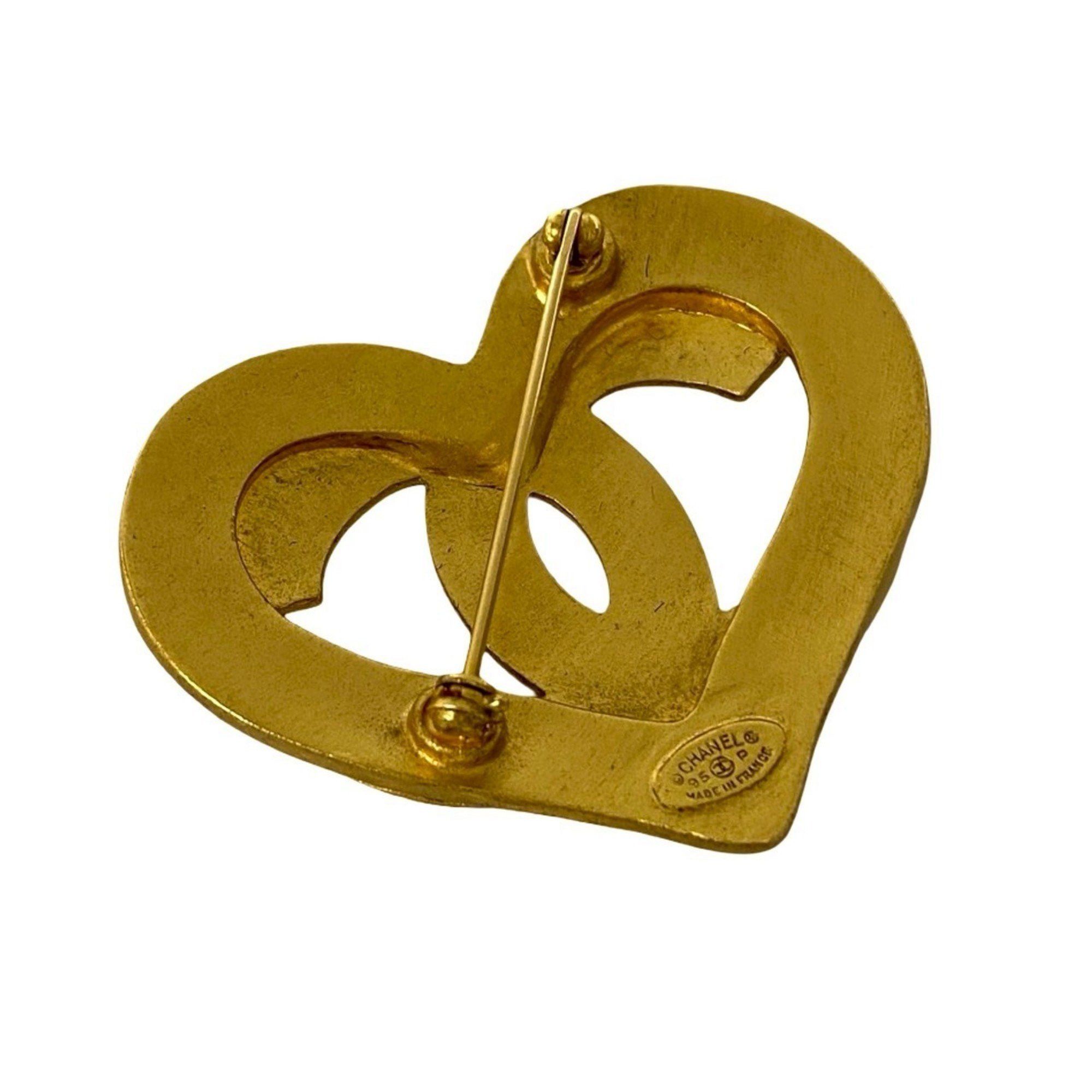 Chanel CHANEL Coco Mark Heart Motif GP Brooch Accessory Gold 3302j Size ONE SIZE - 2 Thumbnail
