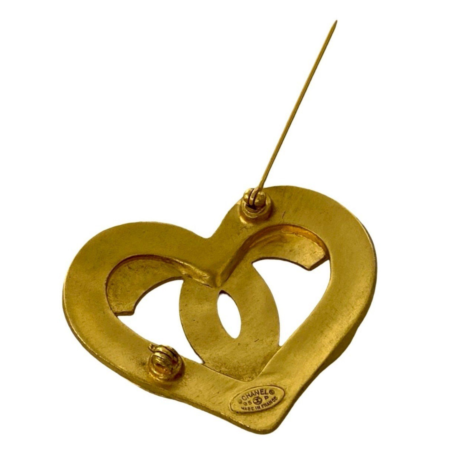 Chanel CHANEL Coco Mark Heart Motif GP Brooch Accessory Gold 3302j Size ONE SIZE - 3 Thumbnail