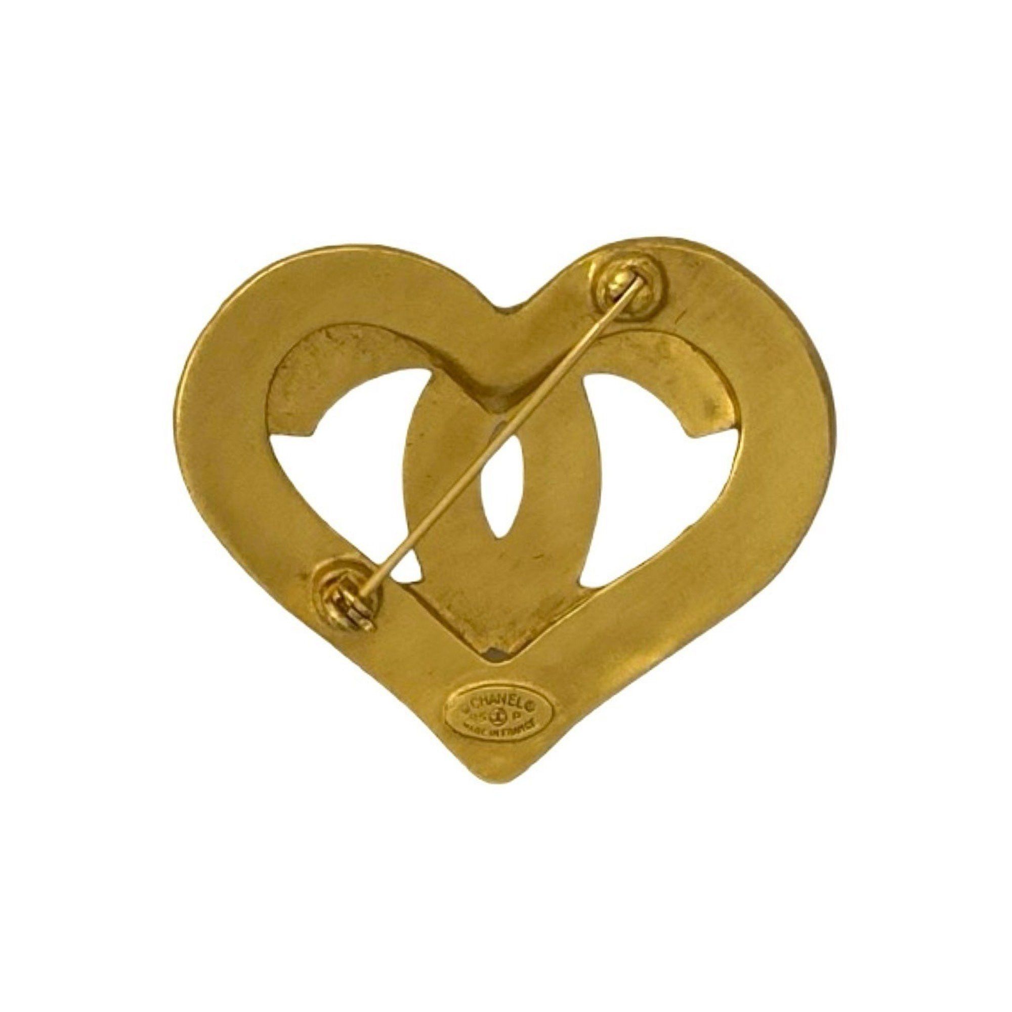 Chanel CHANEL Coco Mark Heart Motif GP Brooch Accessory Gold 3302j Size ONE SIZE - 4 Thumbnail