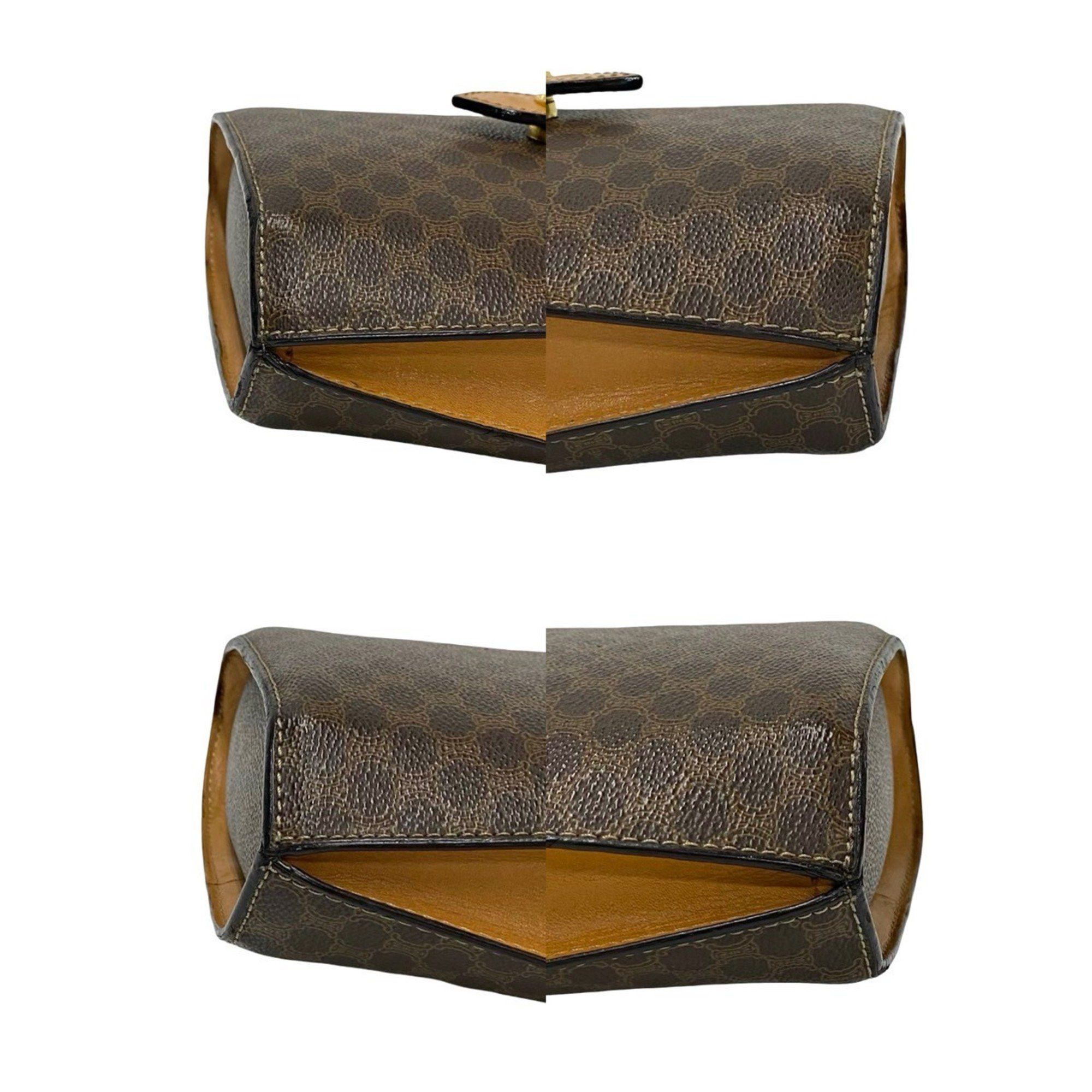 Celine CELINE Macadam Blason Triomphe Medal and Coin Motif Leather Shoulder Bag, Brown, 21720 Size ONE SIZE - 7 Thumbnail