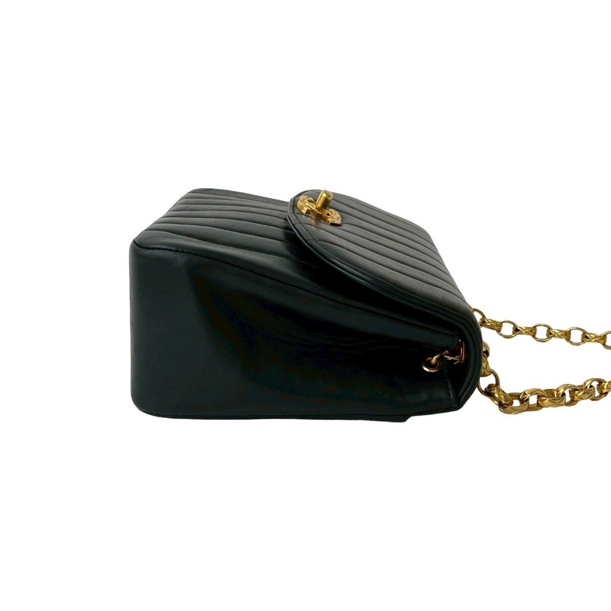 Chanel CHANEL Coco Lambskin Leather Shoulder Bag with Chain, Black, 34851 Size ONE SIZE - 6 Thumbnail
