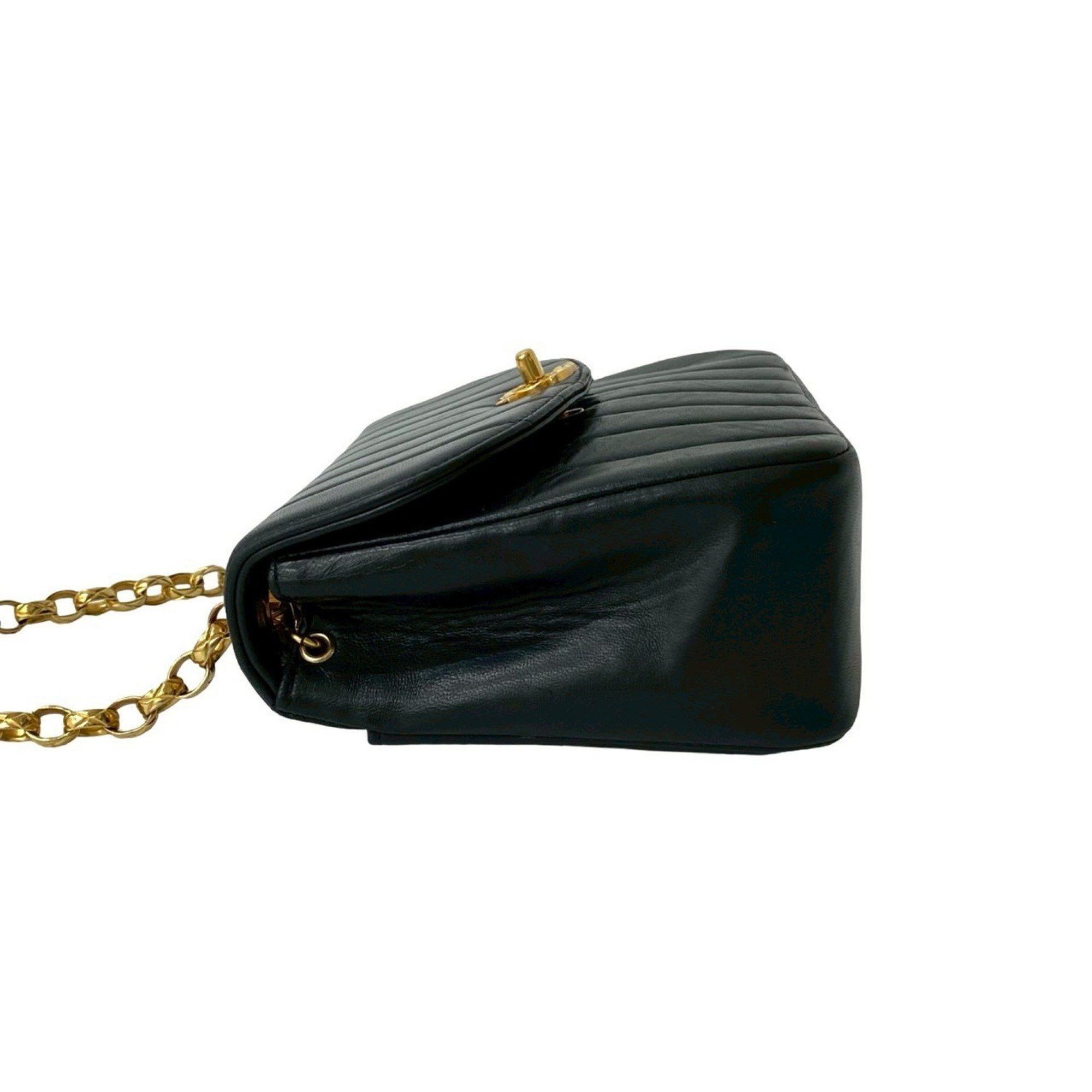 Chanel CHANEL Coco Lambskin Leather Shoulder Bag with Chain, Black, 34851 Size ONE SIZE - 5 Thumbnail