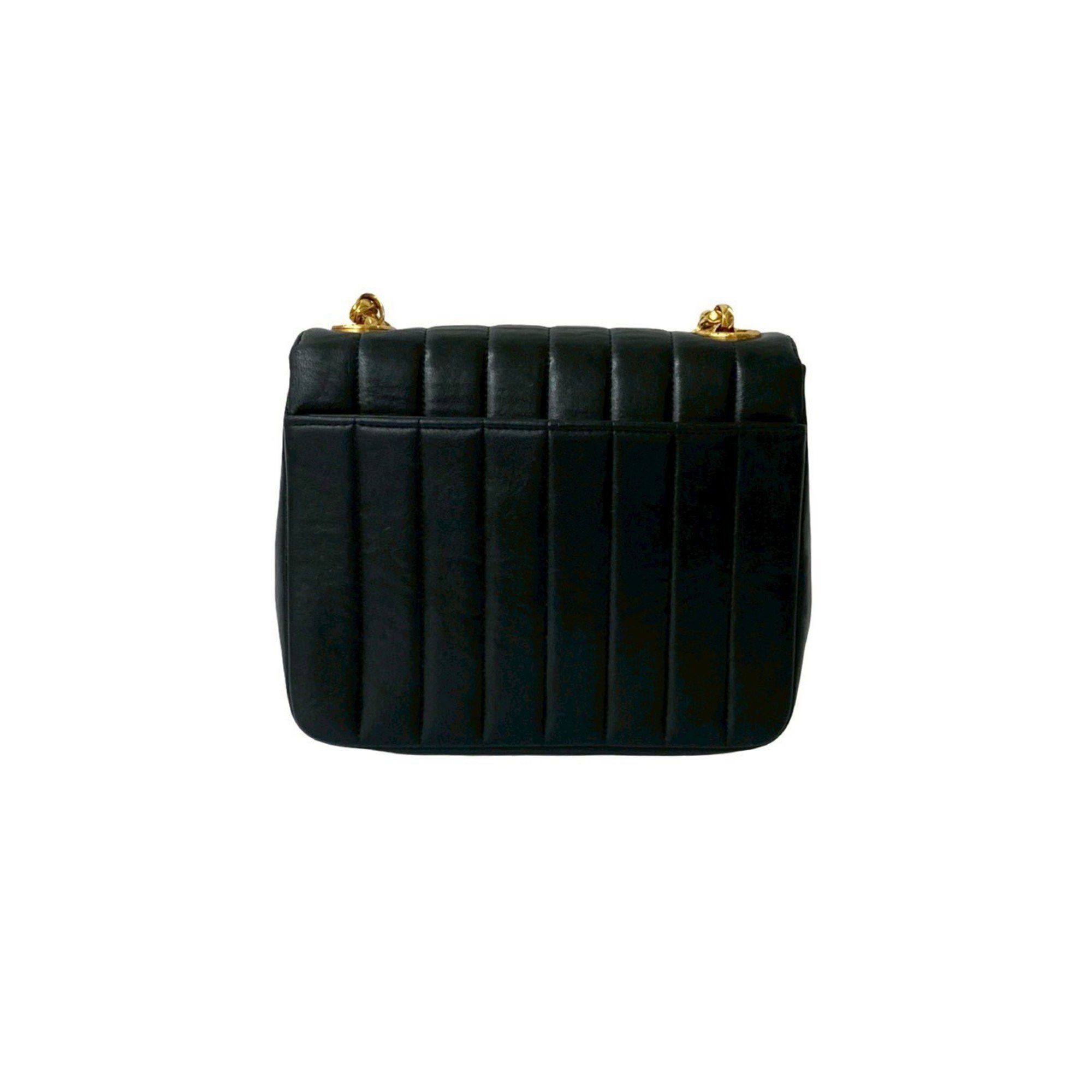 Chanel CHANEL Coco Lambskin Leather Shoulder Bag with Chain, Black, 34851 Size ONE SIZE - 3 Thumbnail