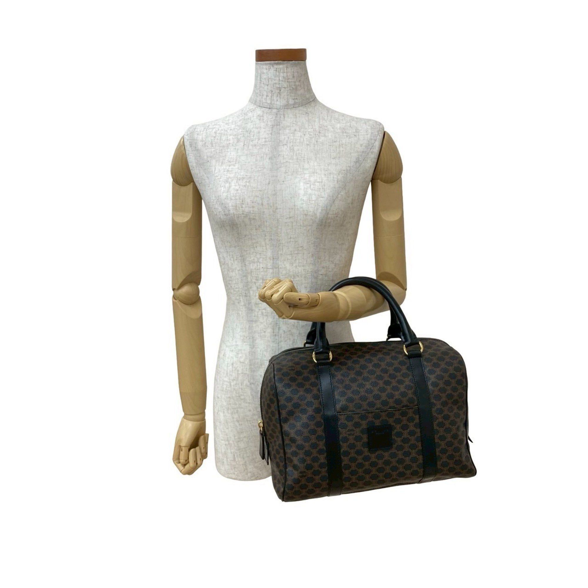 Celine CELINE Macadam Blason Triomphe Leather Handbag/Mini Boston Bag, Black, 60140 Size ONE SIZE - 2 Thumbnail