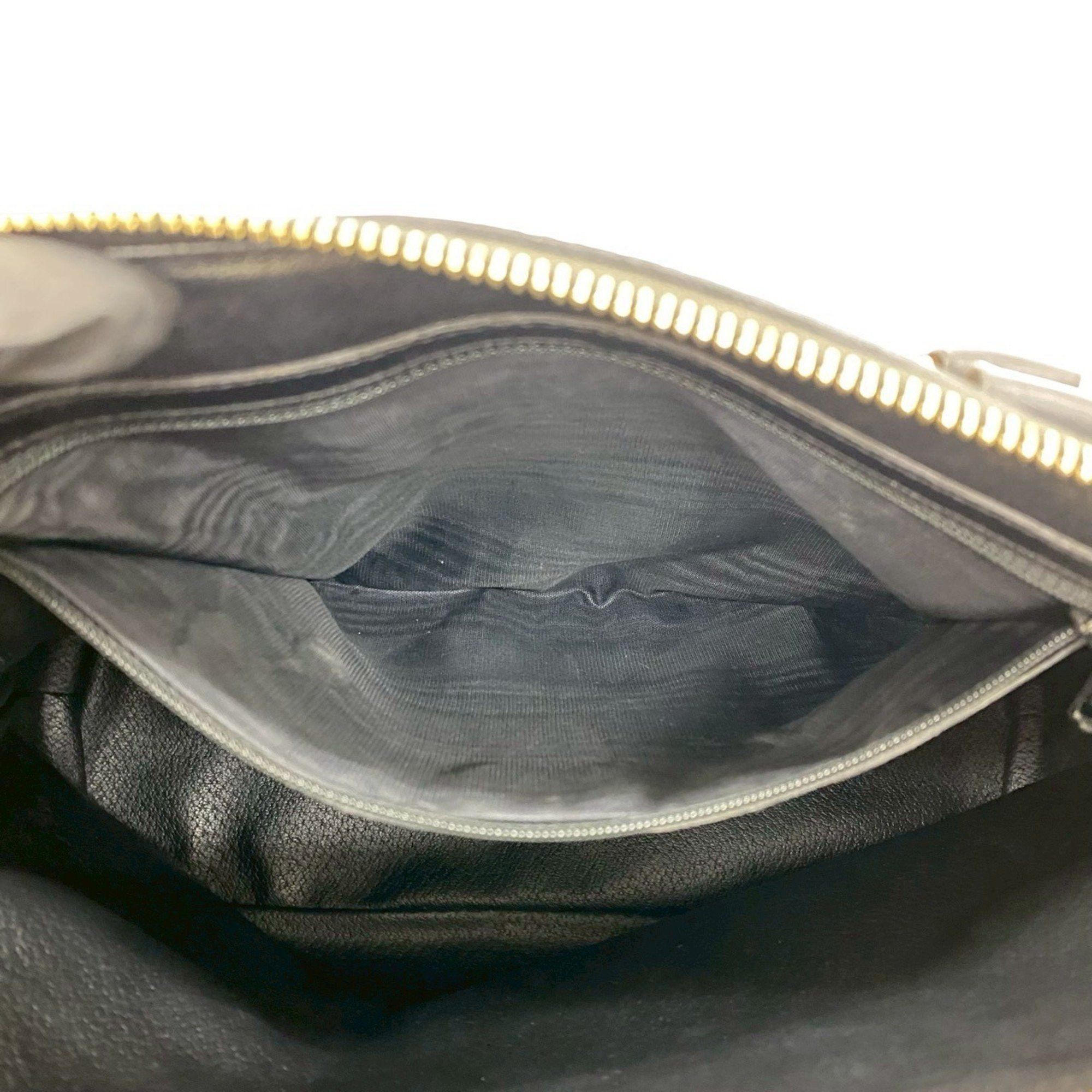 Celine CELINE Macadam Blason Pattern Logo Leather Handbag/Boston Bag in Black and Brown (018-4) Size ONE SIZE - 10 Thumbnail