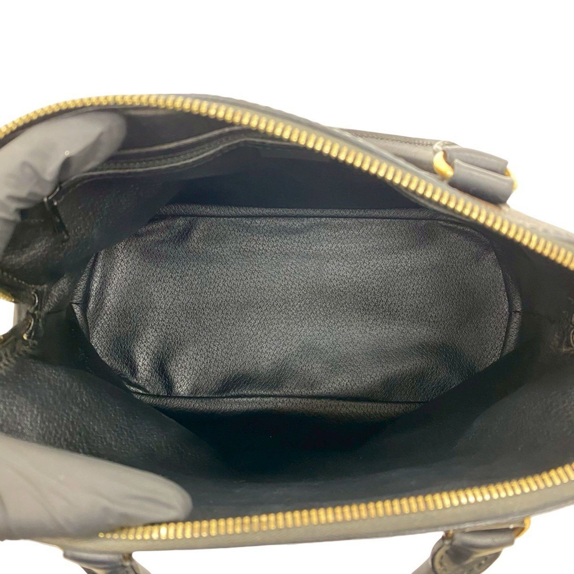 Celine CELINE Macadam Blason Pattern Logo Leather Handbag/Boston Bag in Black and Brown (018-4) Size ONE SIZE - 9 Thumbnail