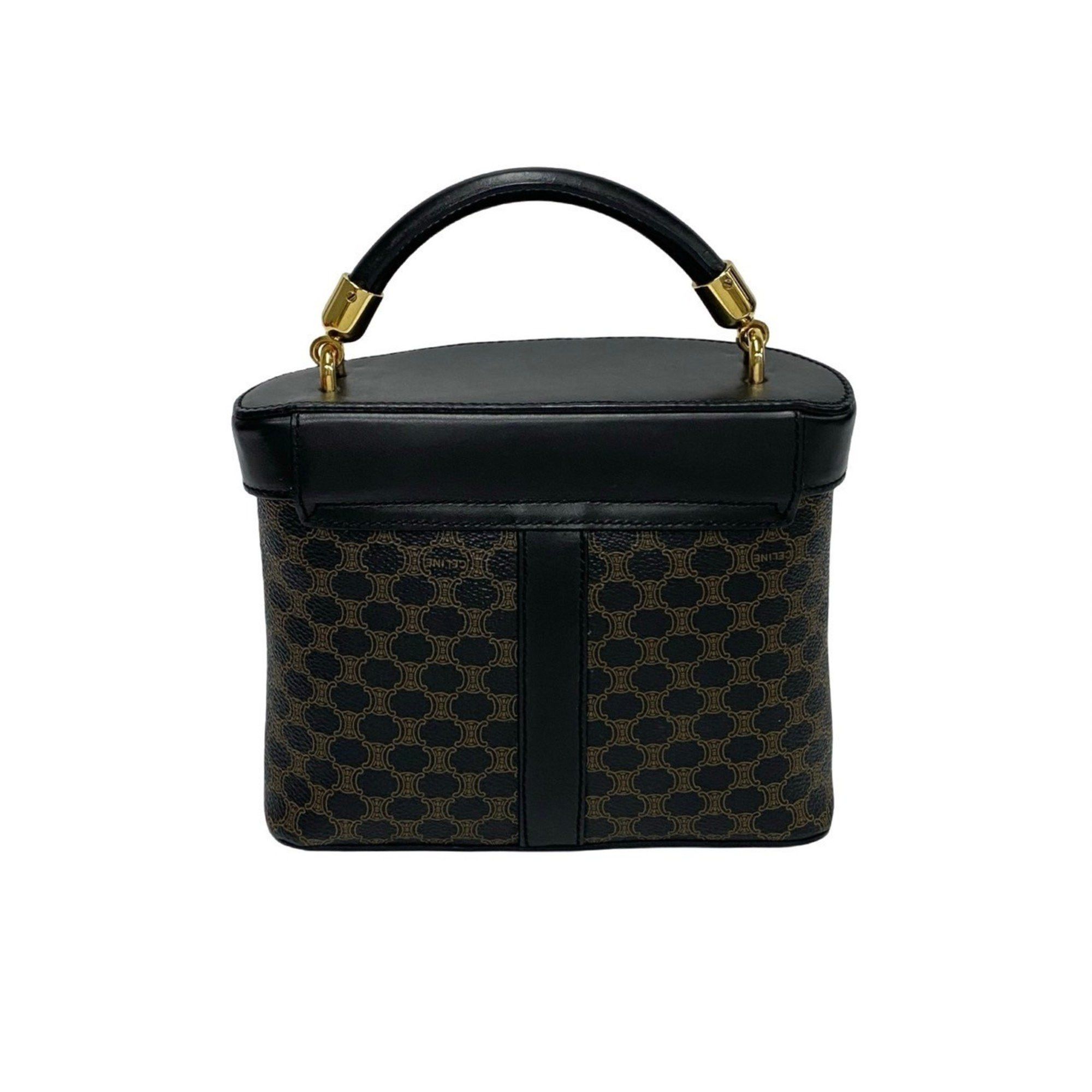 Celine CELINE Macadam Blason with Triomphe logo and hardware, leather, 2-way shoulder bag/handbag, black/brown, 34038 Size ONE SIZE - 4 Thumbnail
