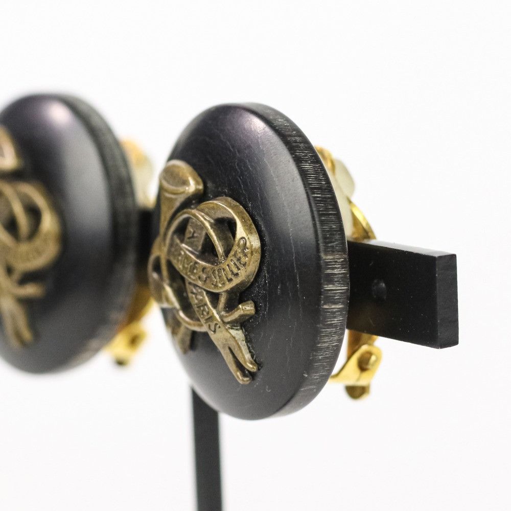 Hermes Hermes Hermes Horn Round Earrings Natural Material Earrings DUTY FREE for USA Size ONE SIZE - 2 Thumbnail