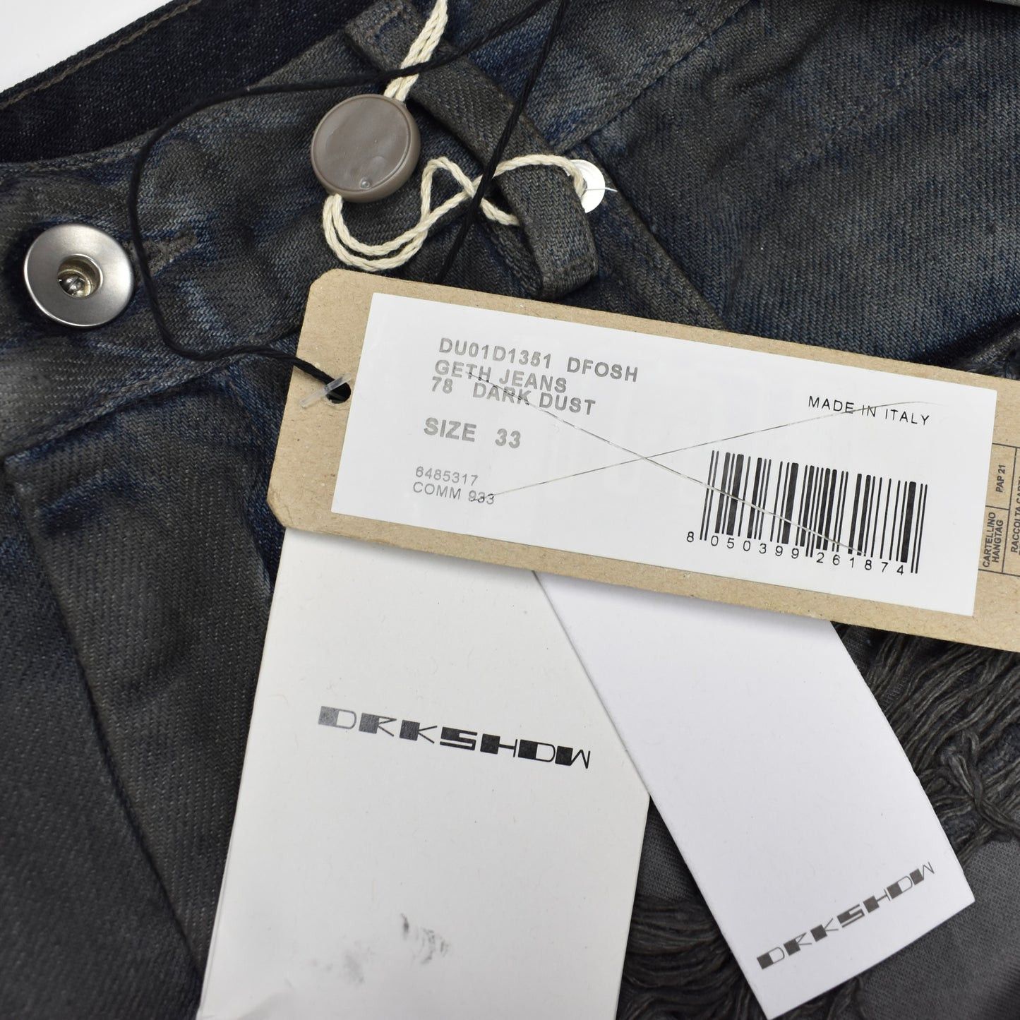 Rick Owens × Rick Owens Drkshdw Rick Owens DRKSHDW Dark Dust Shredded Geth Denim Jeans Size US 33 - 9 Thumbnail