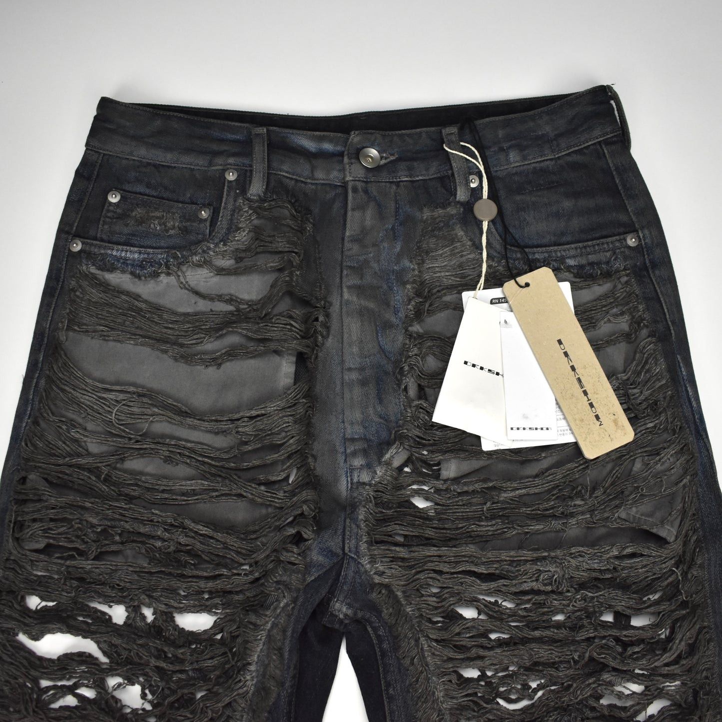 Rick Owens × Rick Owens Drkshdw Rick Owens DRKSHDW Dark Dust Shredded Geth Denim Jeans Size US 33 - 3 Thumbnail