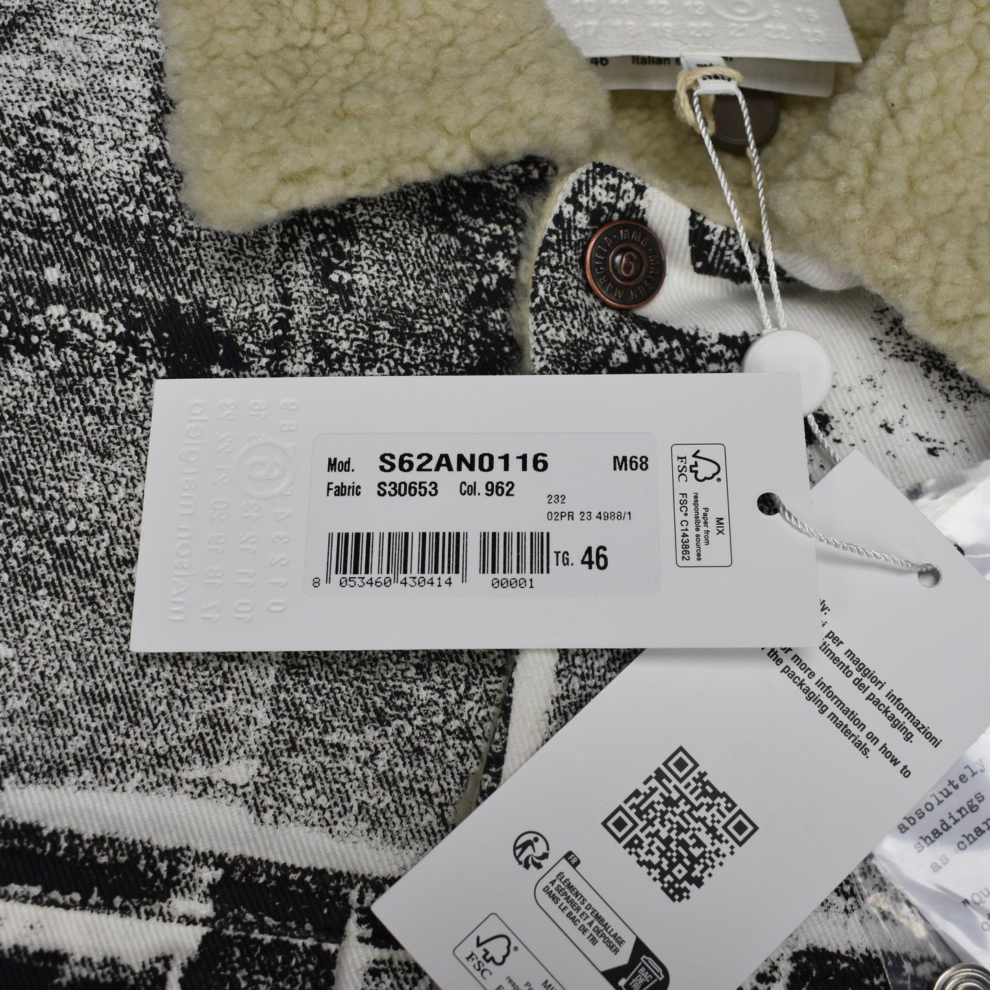 MM6 × Maison Margiela Maison Margiela MM6 Painted Denim Trucker Jacket Shearling Size US S / EU 44-46 / 1 - 7 Thumbnail