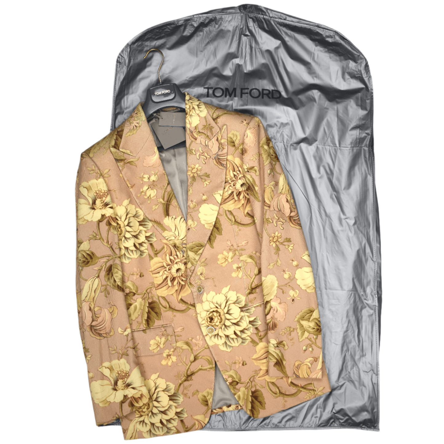 Tom Ford $6.5K TOM FORD Floral Print Atticus Blazer Light Pink Corduroy Size 40R - 17 Thumbnail