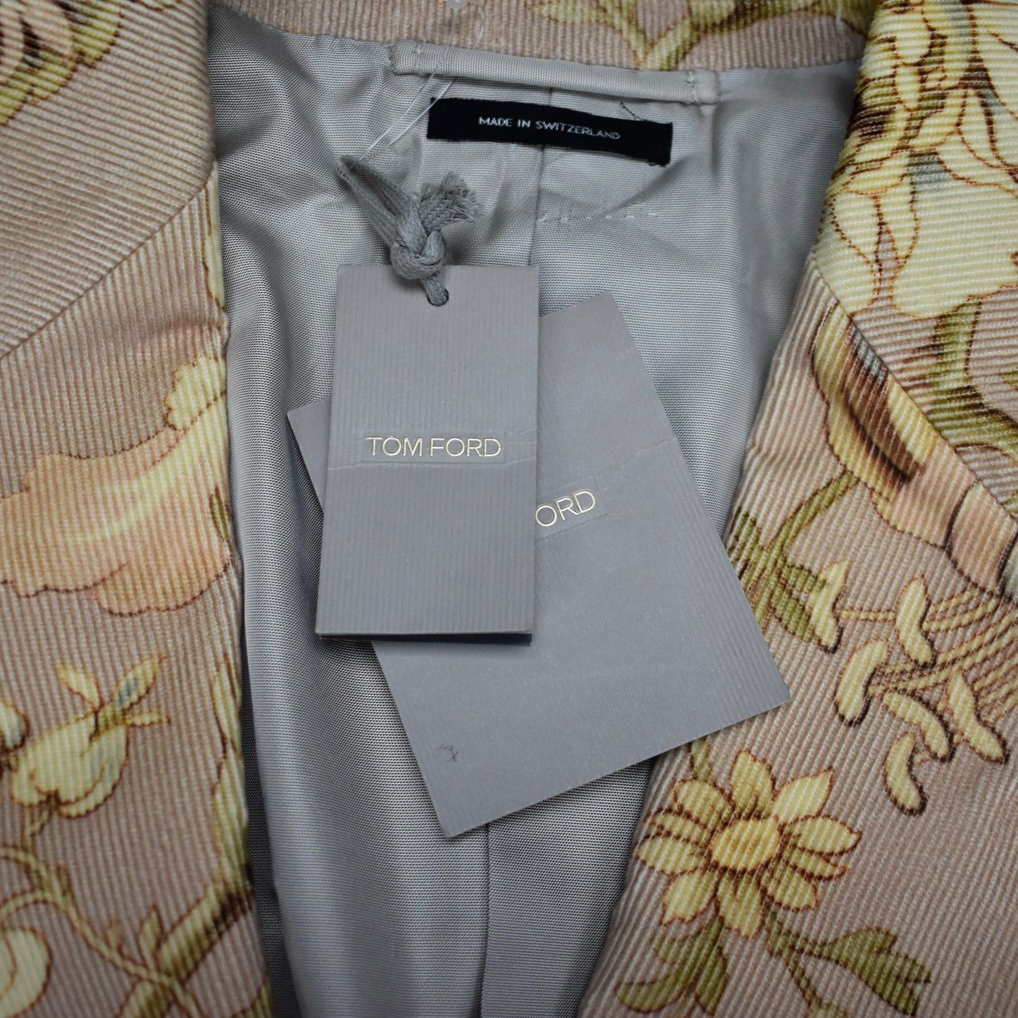 Tom Ford $6.5K TOM FORD Floral Print Atticus Blazer Light Pink Corduroy Size 40R - 9 Thumbnail