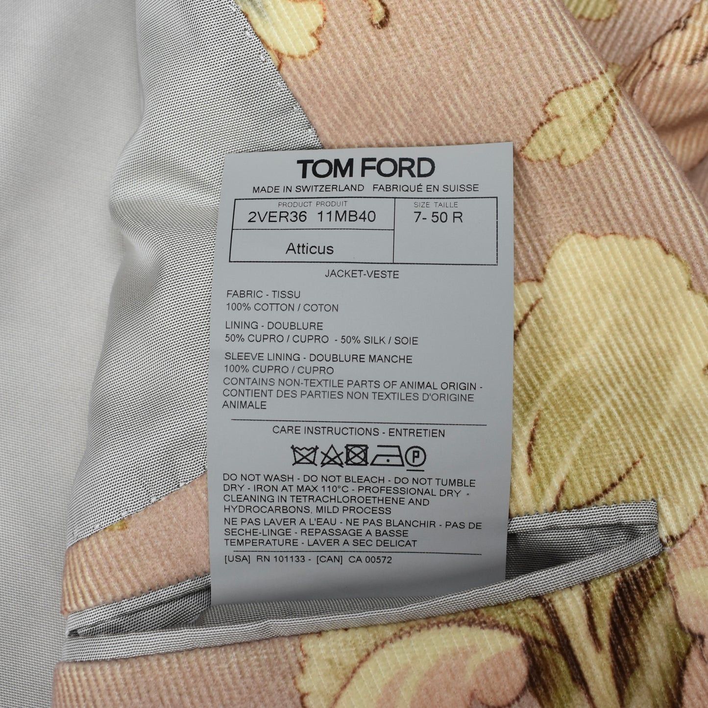 Tom Ford $6.5K TOM FORD Floral Print Atticus Blazer Light Pink Corduroy Size 40R - 12 Thumbnail
