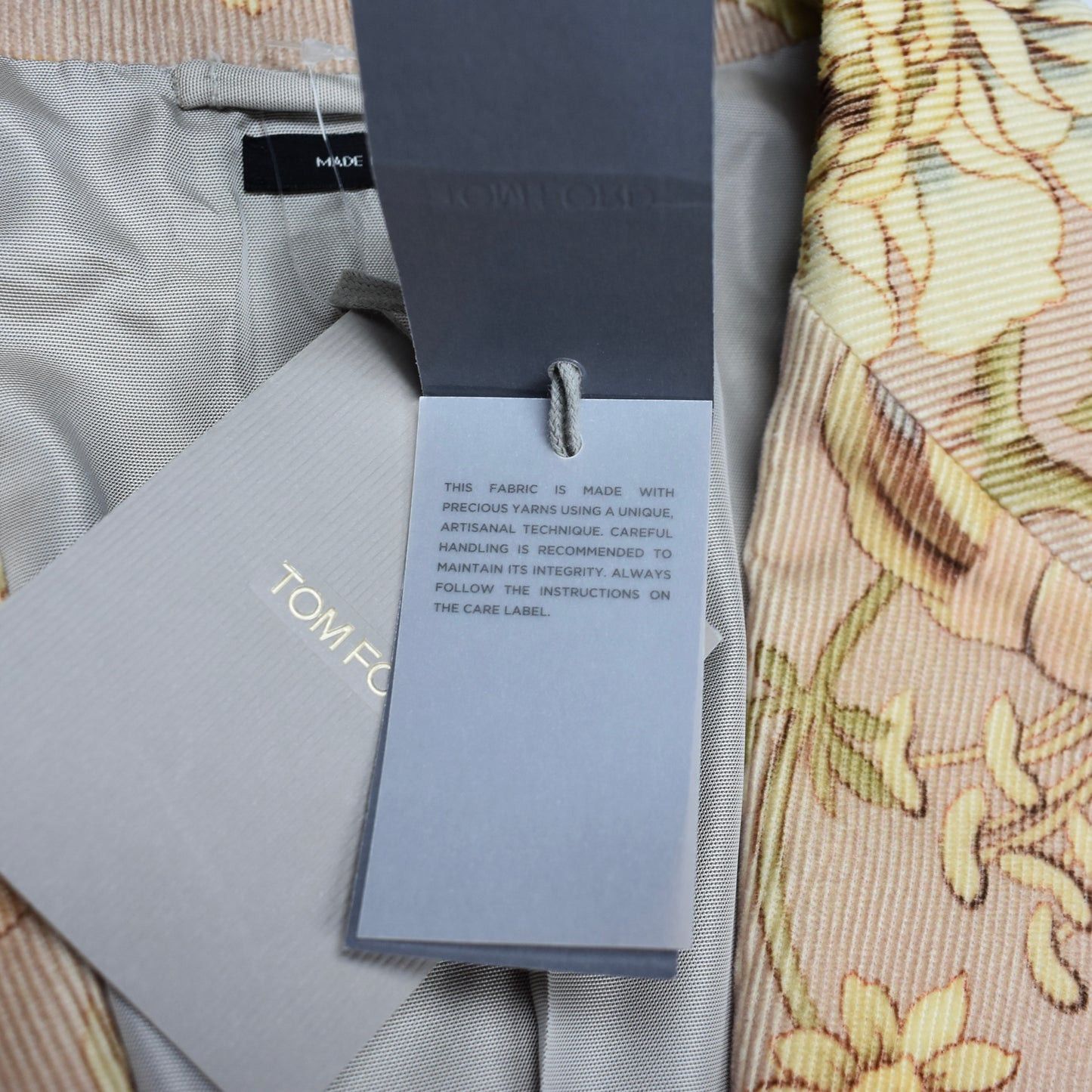 Tom Ford $6.5K TOM FORD Floral Print Atticus Blazer Light Pink Corduroy Size 40R - 11 Thumbnail