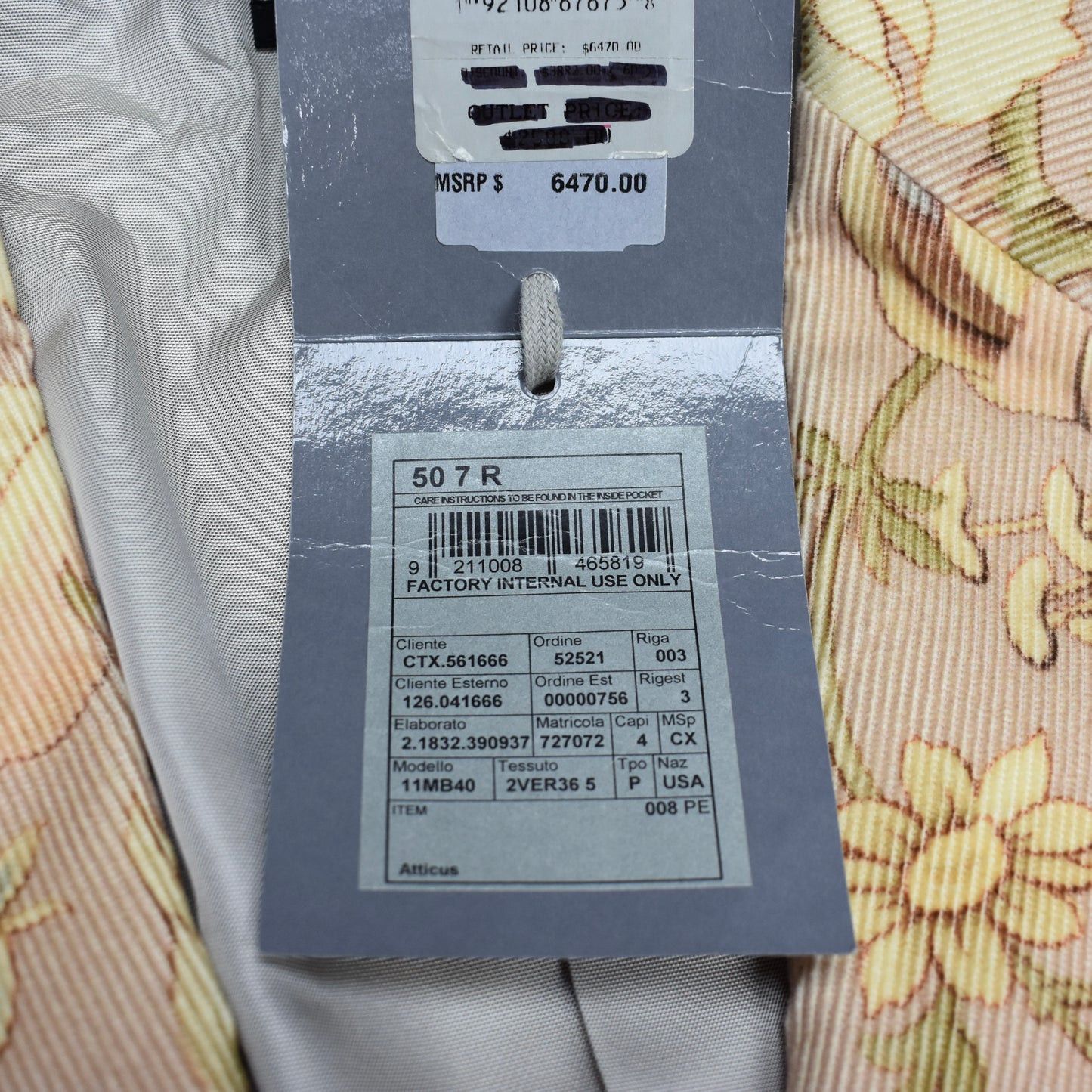 Tom Ford $6.5K TOM FORD Floral Print Atticus Blazer Light Pink Corduroy Size 40R - 10 Thumbnail