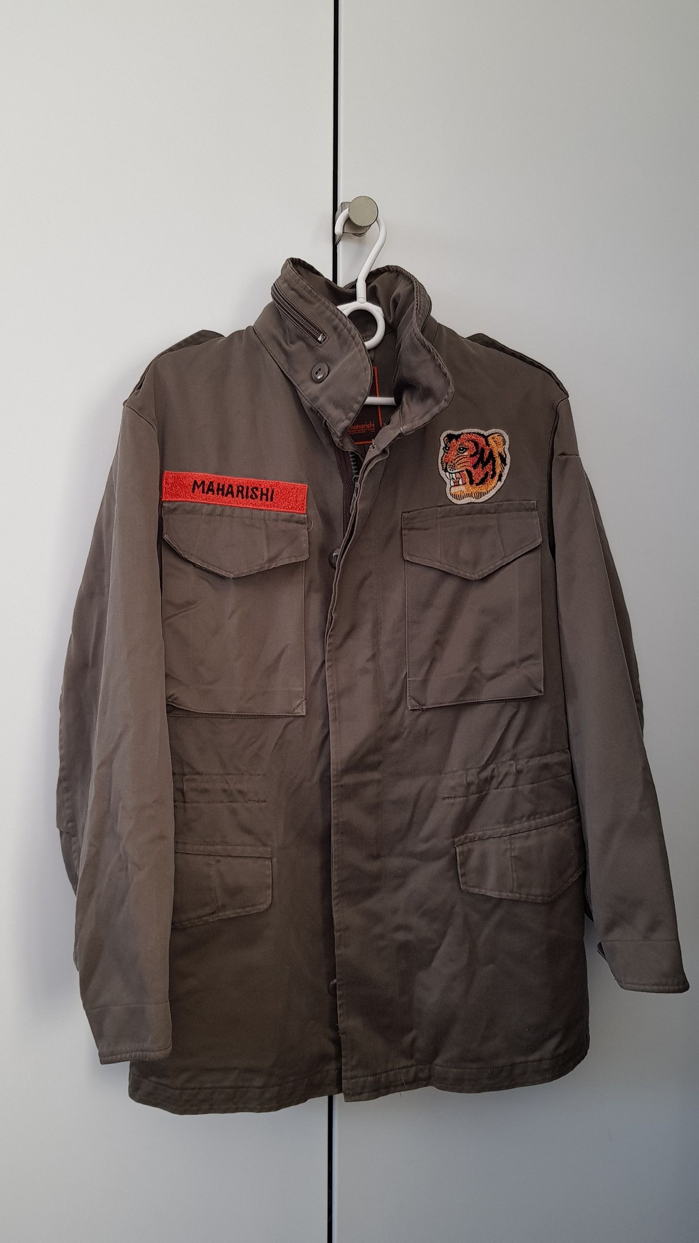 Maharishi Upcycled Tiger Patch M65 Jacket Olive | Grailed