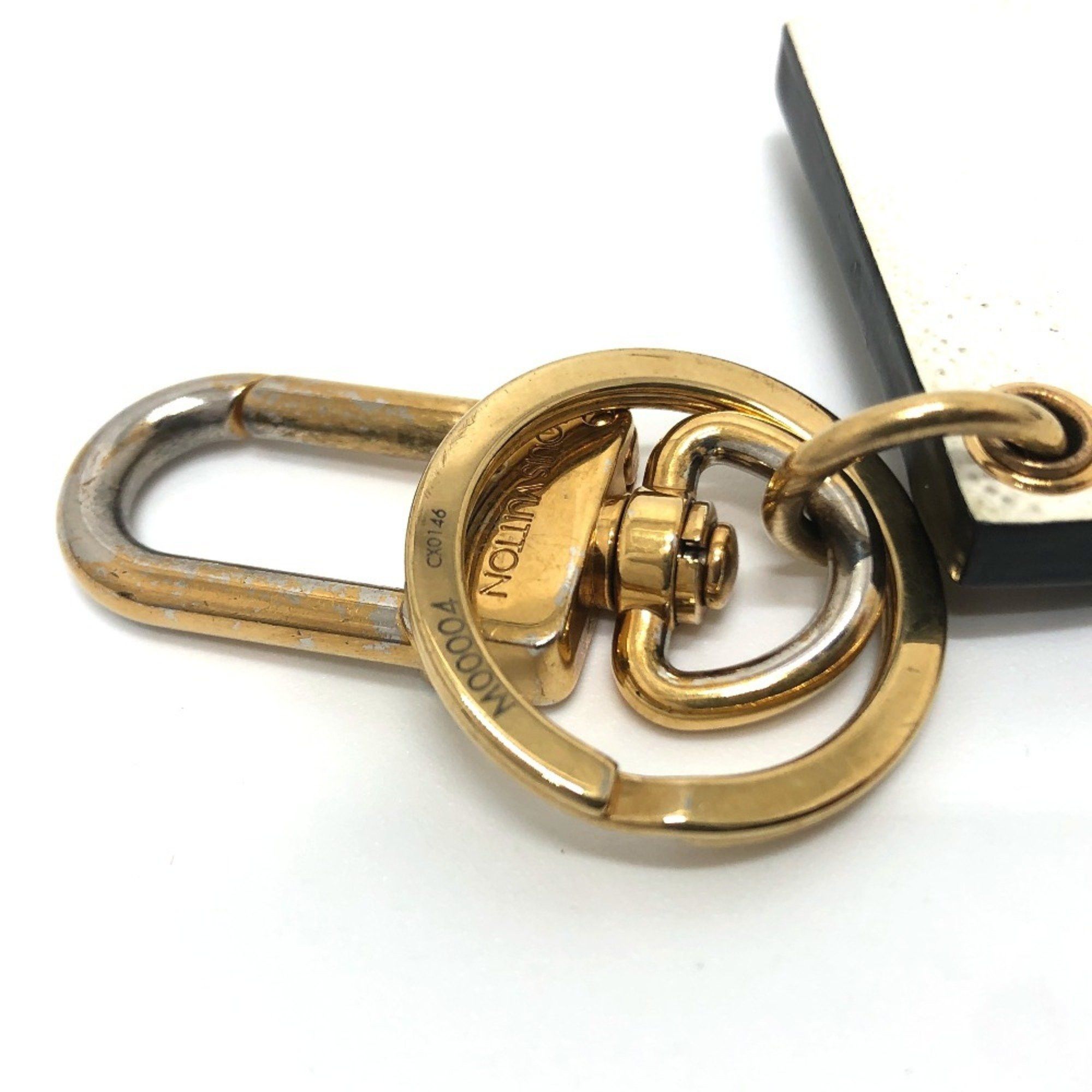 Louis Vuitton LOUIS VUITTON M00004 Trunk Petite Malle Keychain Charm Key Ring Metal/Leather Women's White x Black Gold Size ONE SIZE - 4 Thumbnail
