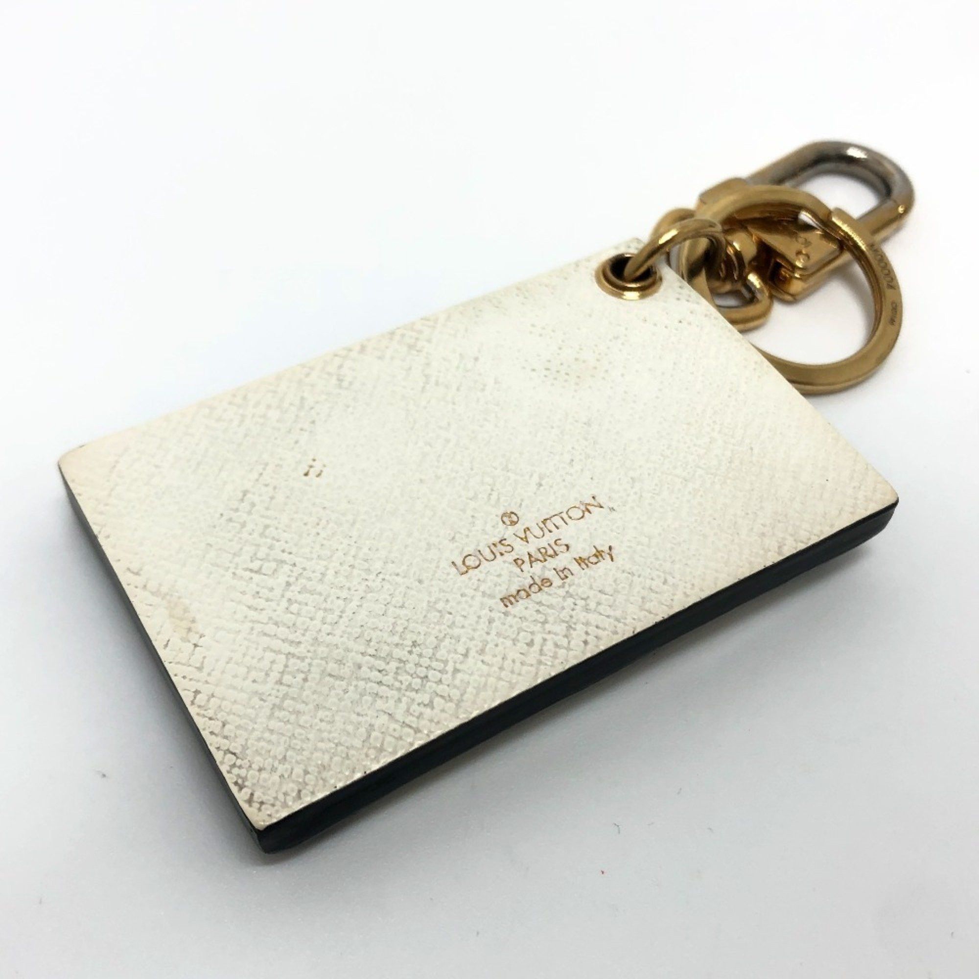 Louis Vuitton LOUIS VUITTON M00004 Trunk Petite Malle Keychain Charm Key Ring Metal/Leather Women's White x Black Gold Size ONE SIZE - 5 Thumbnail