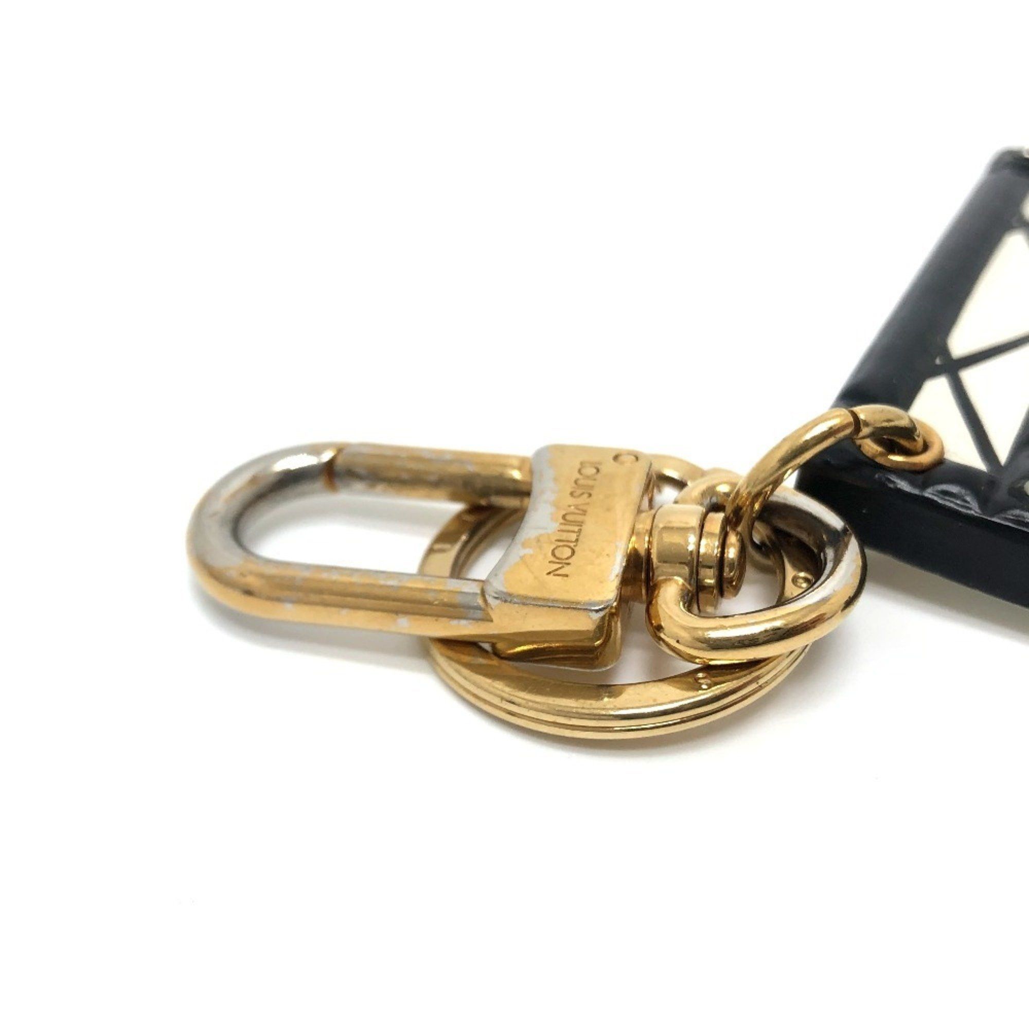 Louis Vuitton LOUIS VUITTON M00004 Trunk Petite Malle Keychain Charm Key Ring Metal/Leather Women's White x Black Gold Size ONE SIZE - 2 Thumbnail