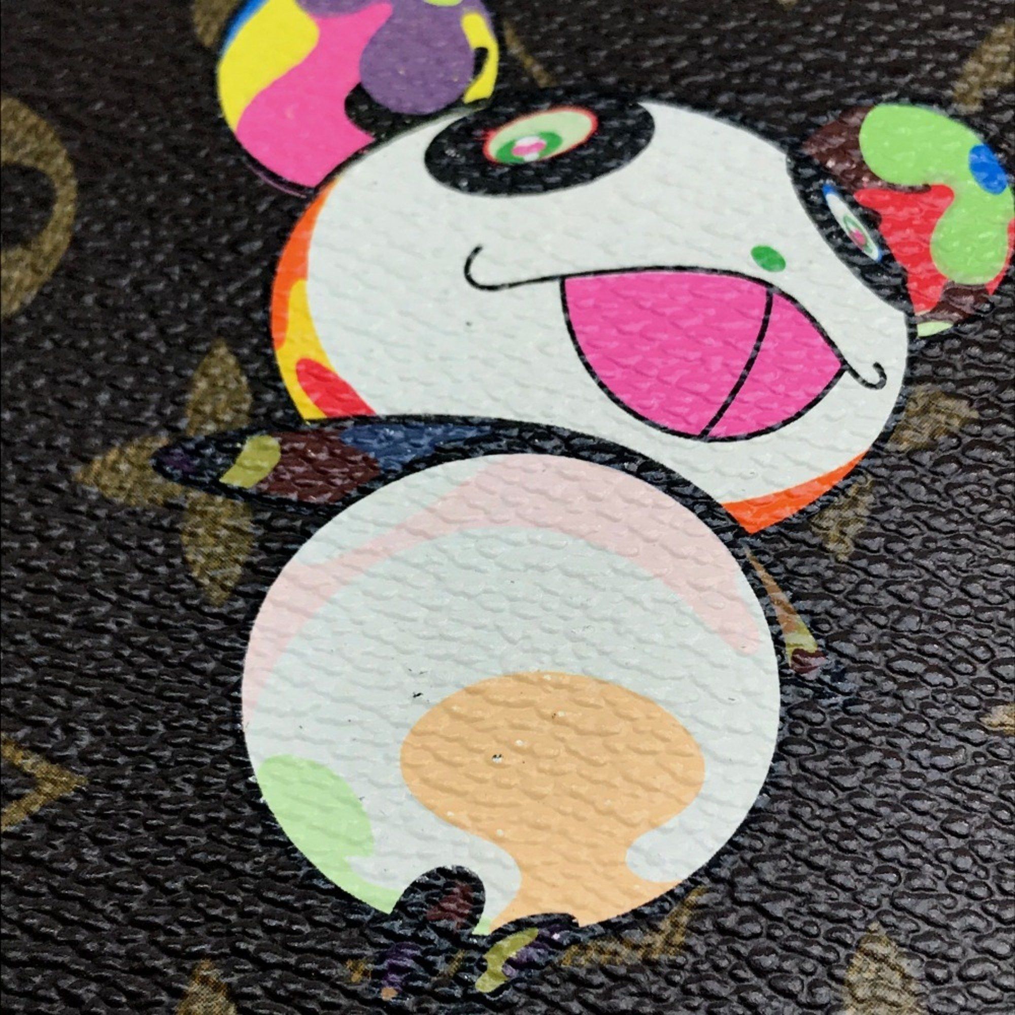 Louis Vuitton LOUIS VUITTON M61729 Monogram Panda Porte Monne Zip Long Wallet by Takashi Murakami, Canvas, Women's, Brown Size ONE SIZE - 7 Thumbnail