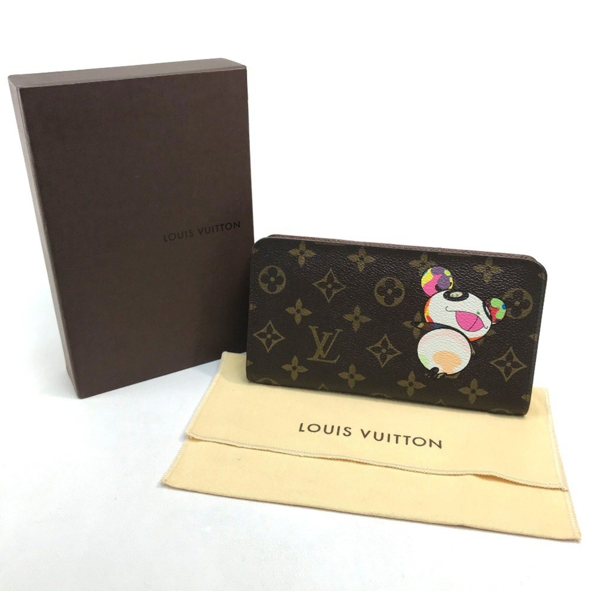 Louis Vuitton LOUIS VUITTON M61729 Monogram Panda Porte Monne Zip Long Wallet by Takashi Murakami, Canvas, Women's, Brown Size ONE SIZE - 13 Thumbnail