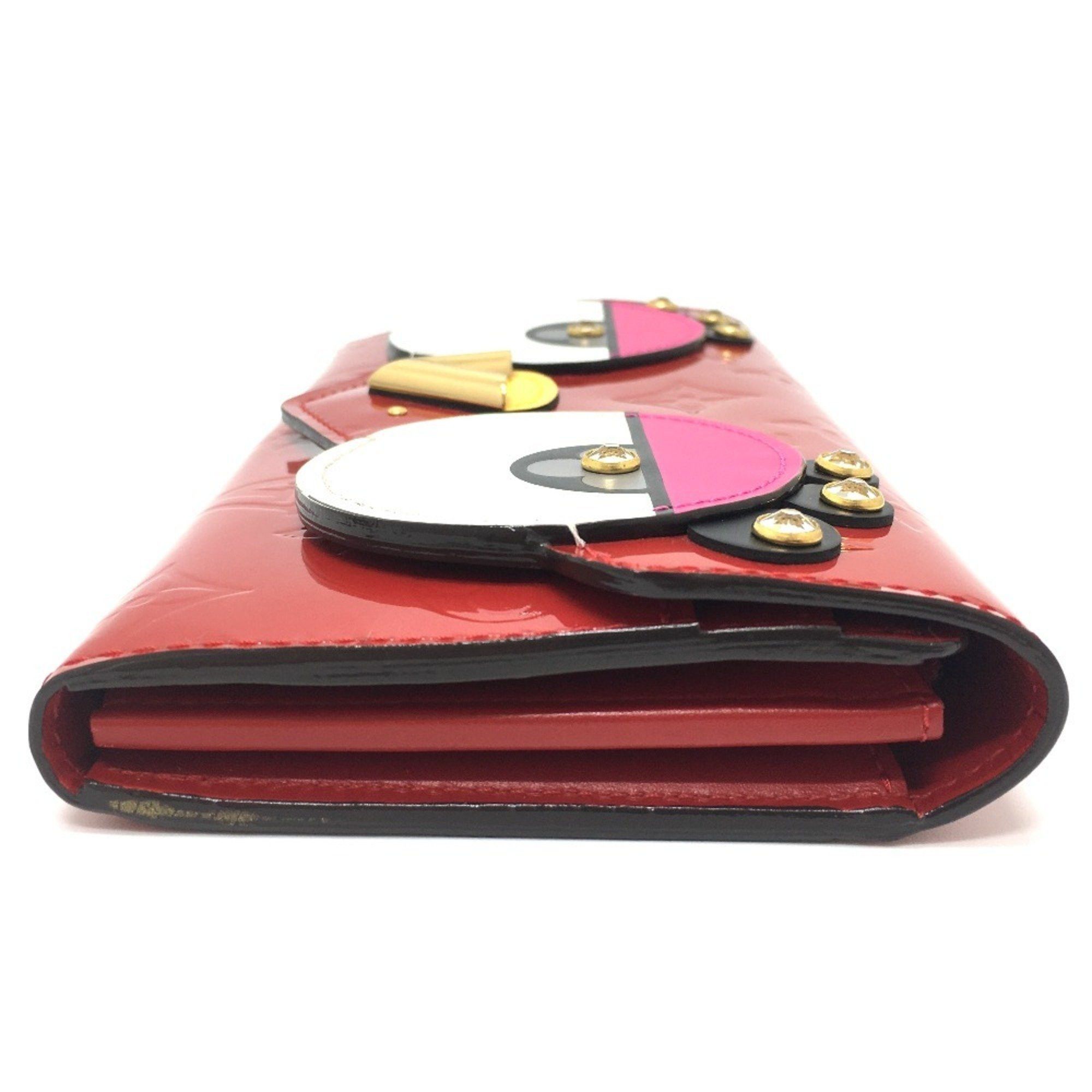 Louis Vuitton LOUIS VUITTON M90489 Monogram Vernis Portefeuille Sarah Bird Long Wallet, Women's, Cerise, Red Size ONE SIZE - 3 Thumbnail