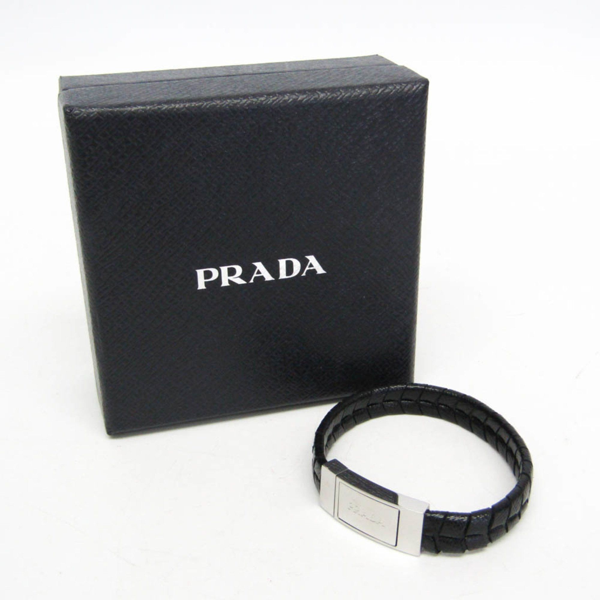 Prada Prada SAFFIANO 2IB150 Leather Bangle Black Size ONE SIZE - 2 Thumbnail