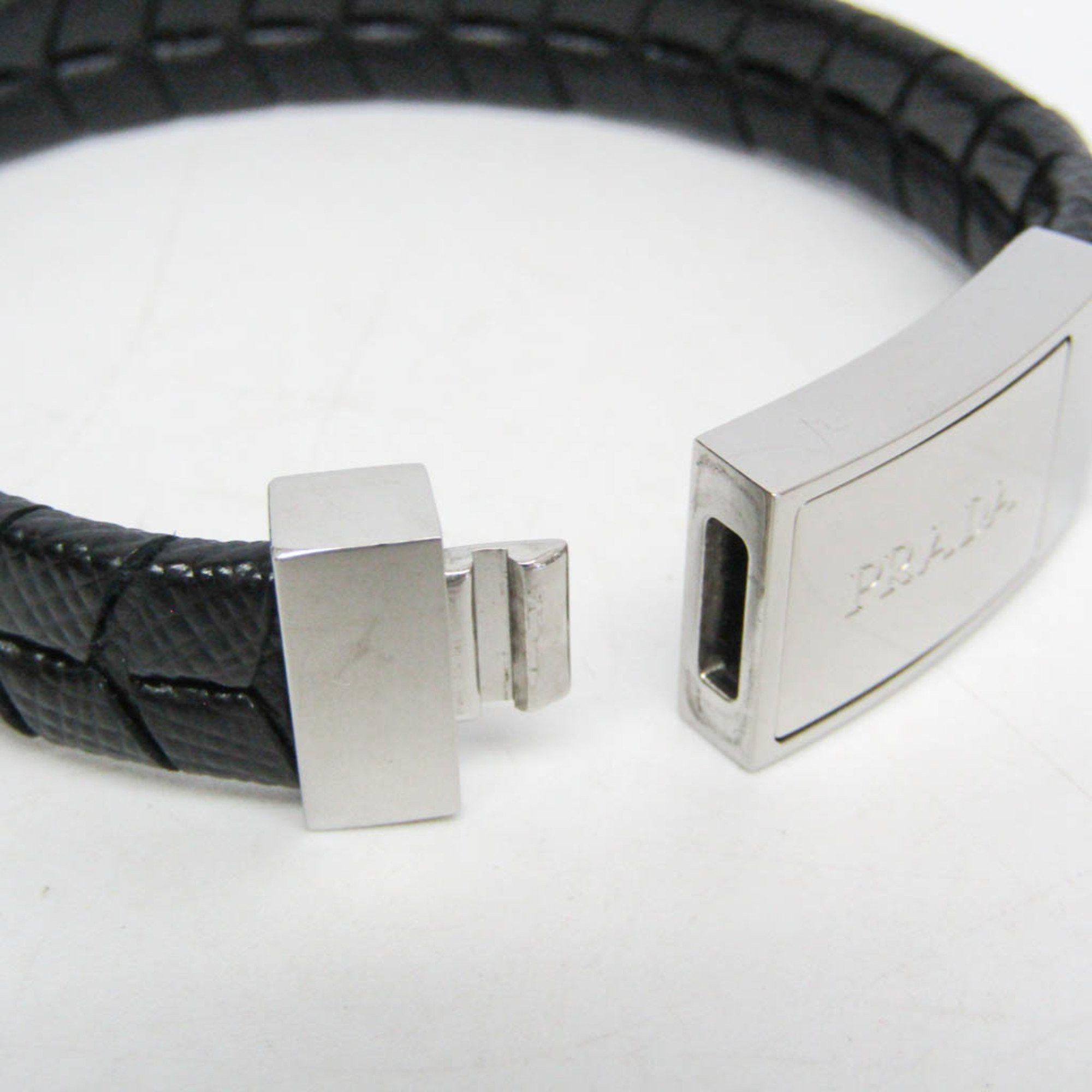 Prada Prada SAFFIANO 2IB150 Leather Bangle Black Size ONE SIZE - 4 Thumbnail