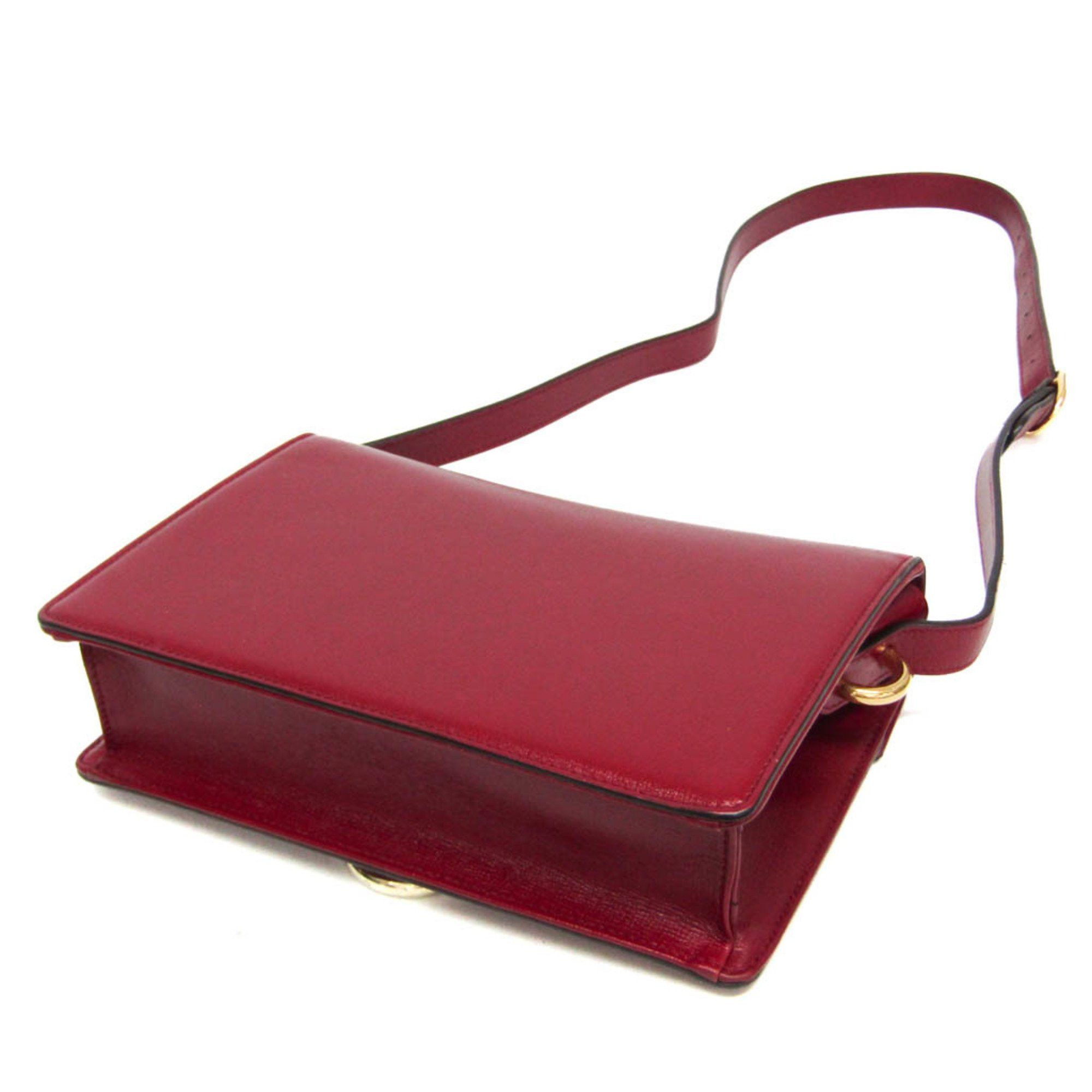 Gucci Gucci GG Marmont Double G 589474 Women's Leather Shoulder Bag Red Color Size ONE SIZE - 2 Thumbnail