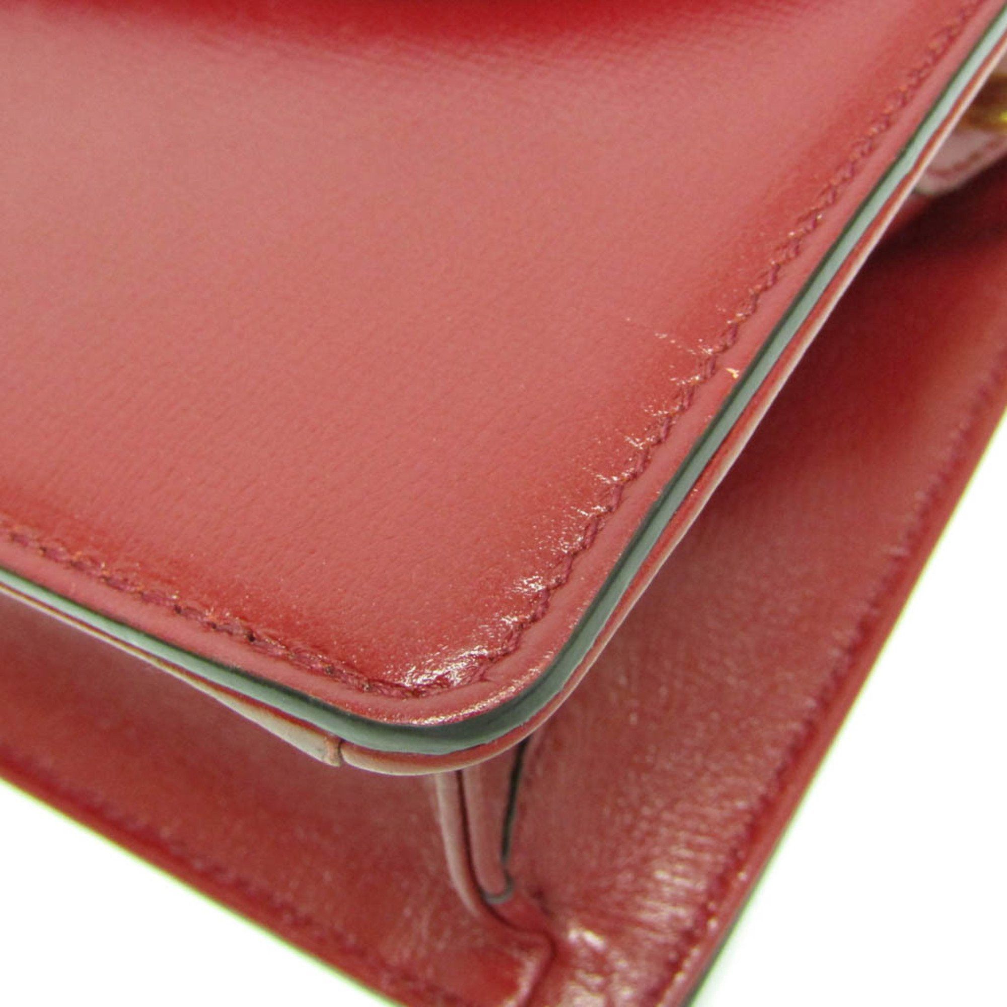 Gucci Gucci GG Marmont Double G 589474 Women's Leather Shoulder Bag Red Color Size ONE SIZE - 4 Thumbnail