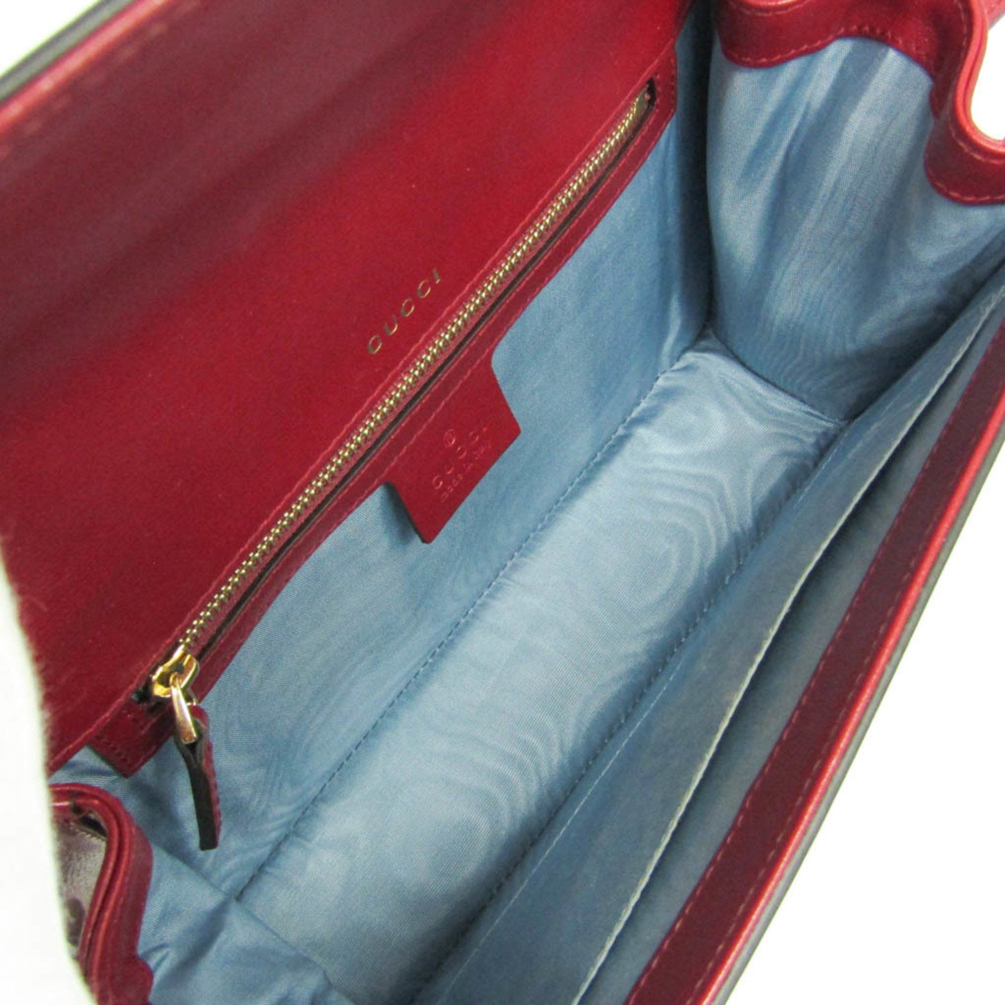 Gucci Gucci GG Marmont Double G 589474 Women's Leather Shoulder Bag Red Color Size ONE SIZE - 3 Thumbnail