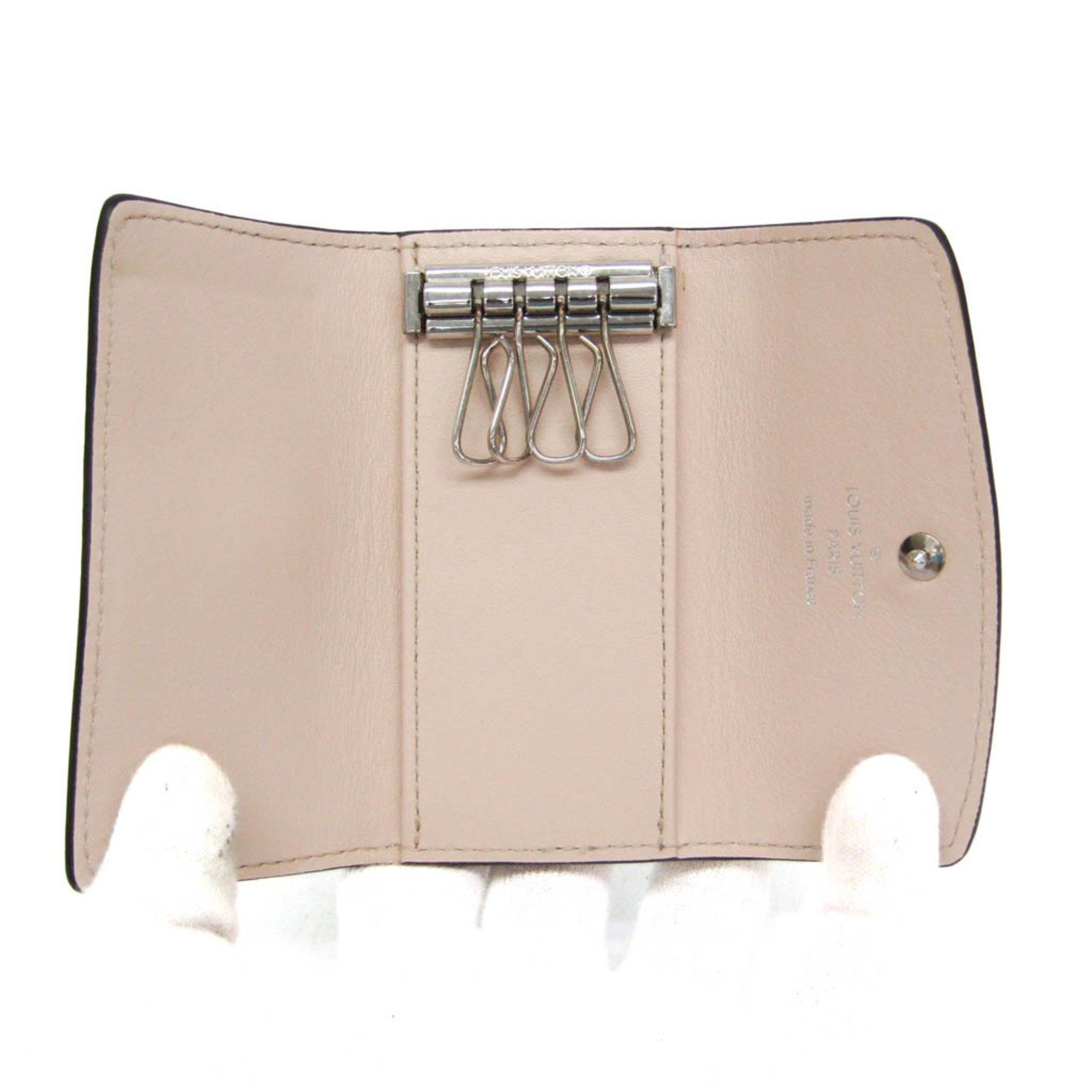 Louis Vuitton Louis Vuitton Mahina 4 Key Holder M80990 Men,Women Leather Key Case Pink Beige Size ONE SIZE - 4 Thumbnail
