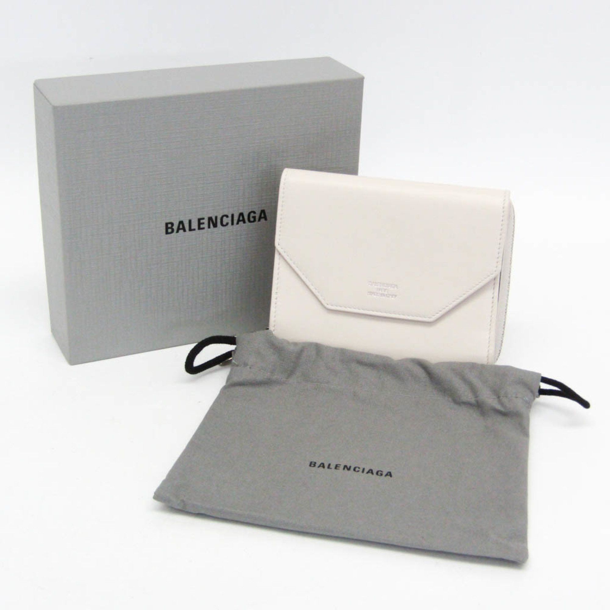 Balenciaga Balenciaga Envelope Compact Wallet 753762 Men,Women Leather Wallet (tri-fold) Black,Off-white Size ONE SIZE - 2 Thumbnail
