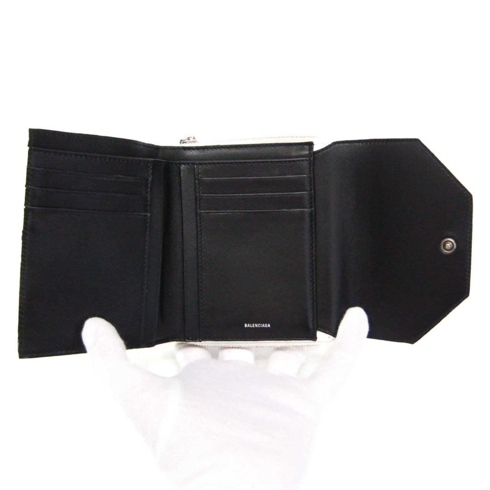Balenciaga Balenciaga Envelope Compact Wallet 753762 Men,Women Leather Wallet (tri-fold) Black,Off-white Size ONE SIZE - 4 Thumbnail