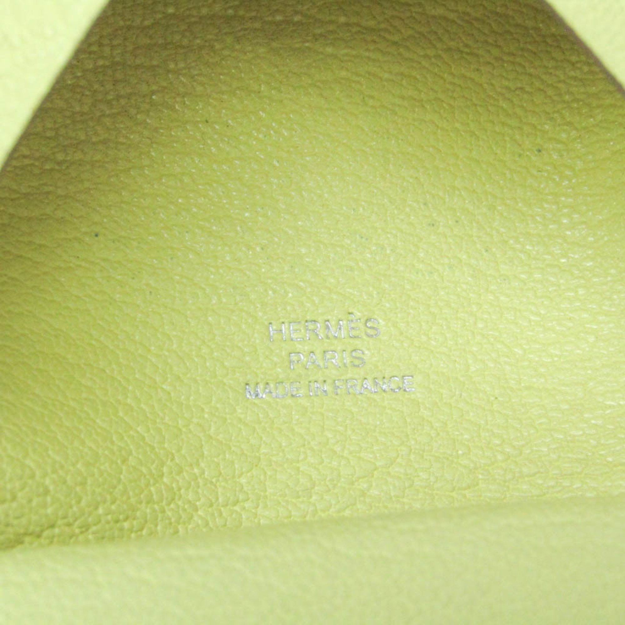Hermes Hermes Calvi Duo Epsom Leather Card Case Yellow Size ONE SIZE - 12 Thumbnail