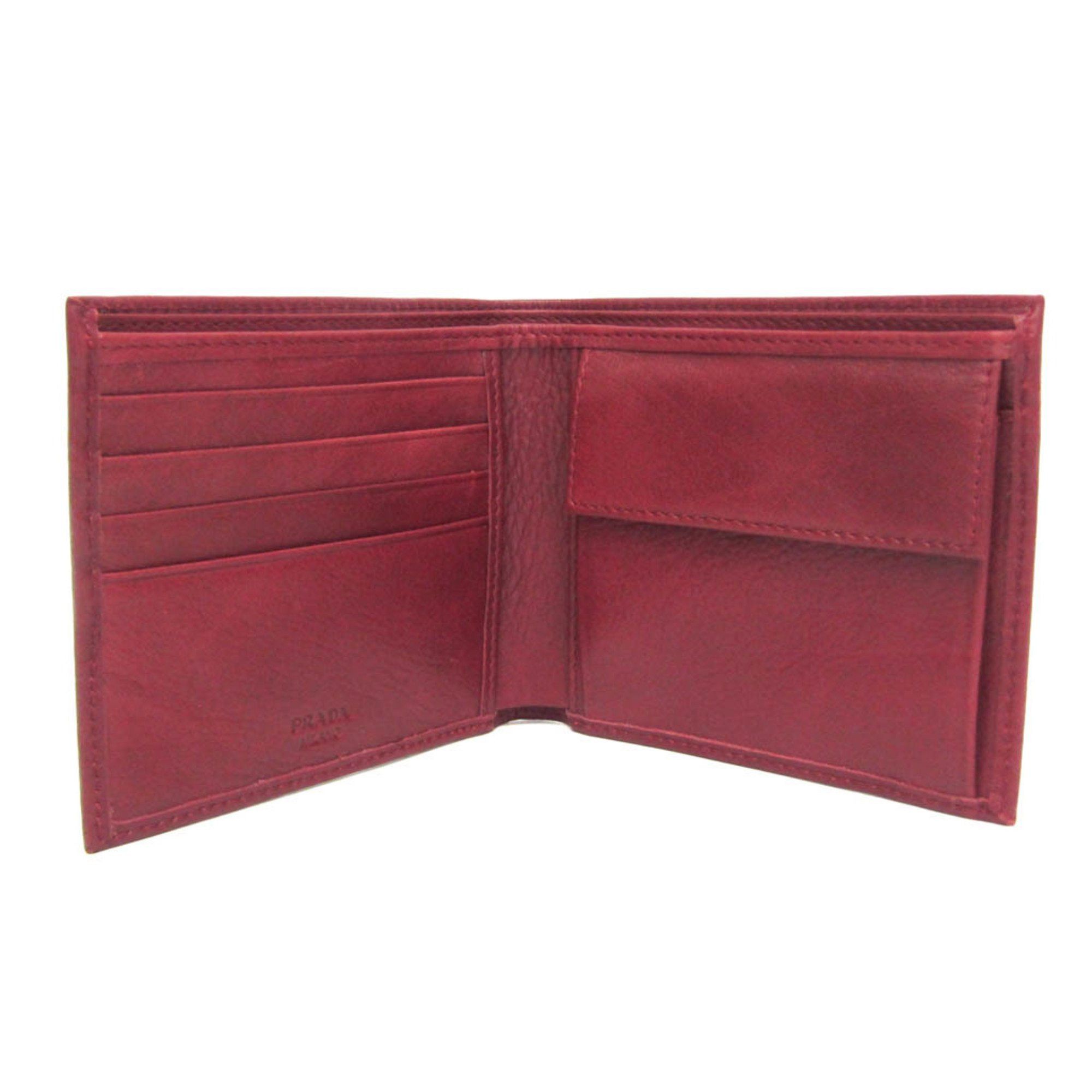 Prada Prada GRAIN CALF 2M0738 Women,Men Leather Wallet (bi-fold) Cherry Red Size ONE SIZE - 4 Thumbnail