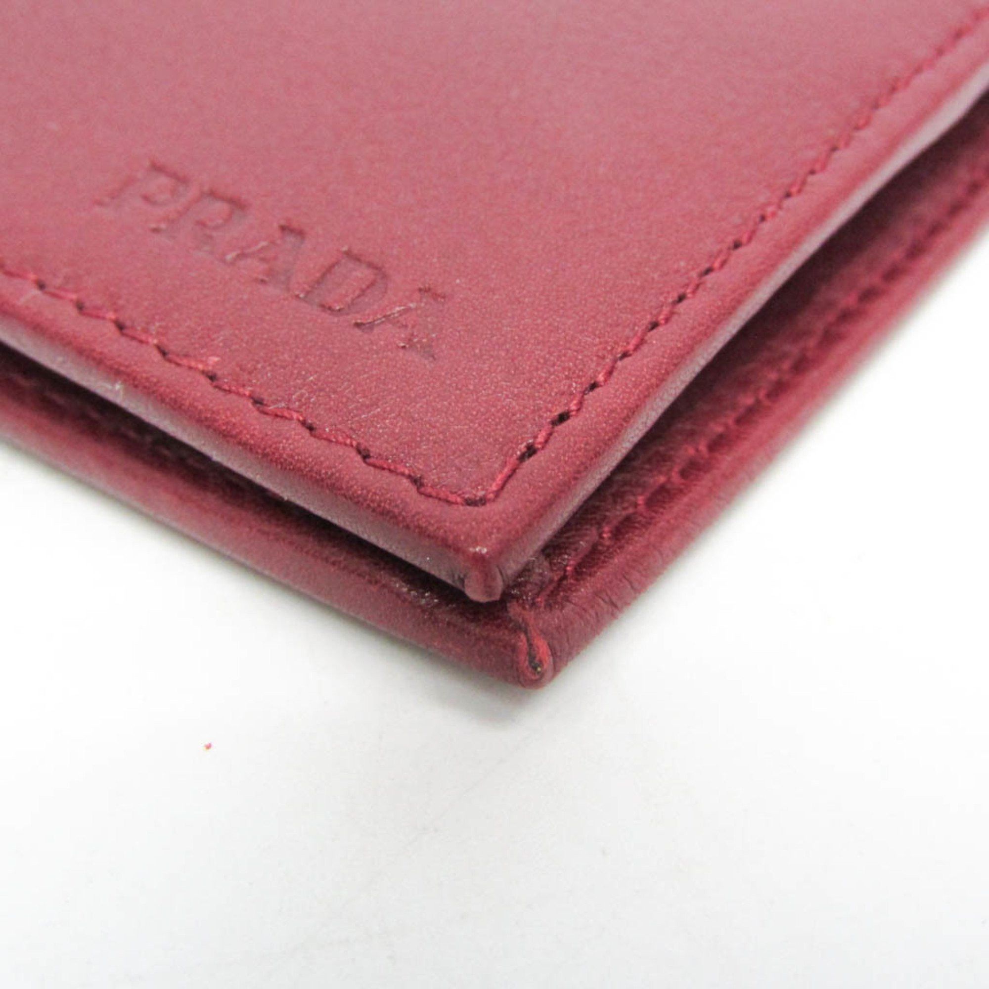 Prada Prada GRAIN CALF 2M0738 Women,Men Leather Wallet (bi-fold) Cherry Red Size ONE SIZE - 6 Thumbnail