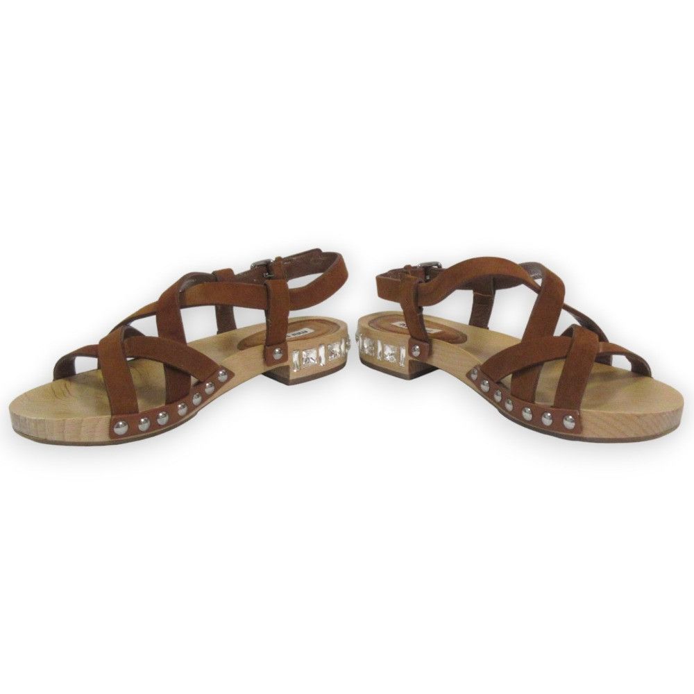 Miu Miu Miu Miu Miu Miu Bijoux Studs Suede Wood Sandals Suede Shoes 30676 DUTY FREE for USA Size ONE SIZE - 5 Thumbnail