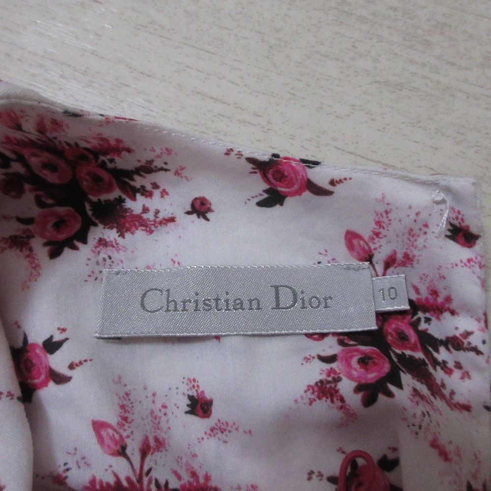 Dior Dior Christian Dior Rose Print Short Sleeve Pullover Cotton Tops DUTY FREE for USA Size ONE SIZE - 3 Thumbnail