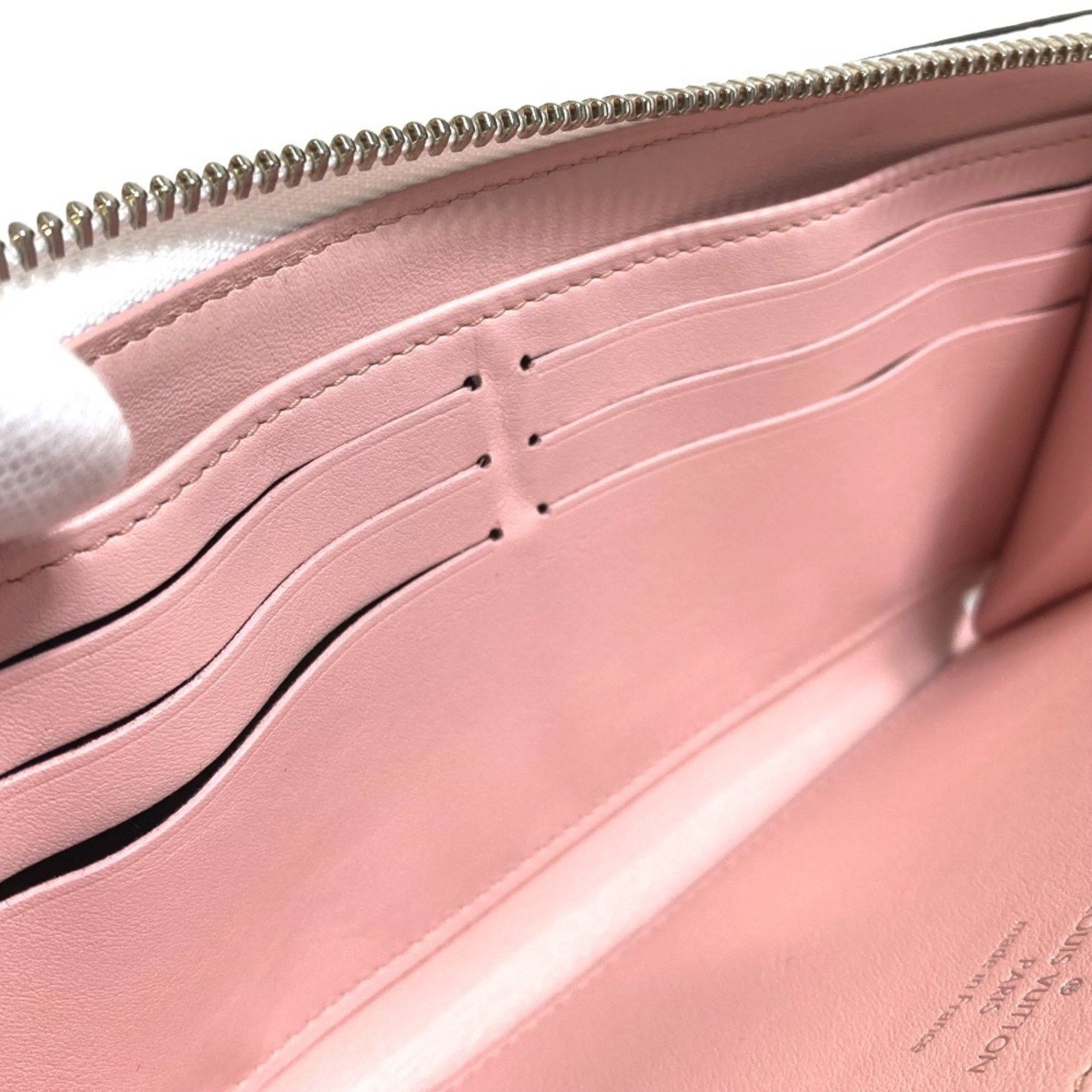 Louis Vuitton LOUIS VUITTON M80490 Monogram Mahina Gradient Zippy Wallet, Round Zipper Long Leather, Women's, Pink and White Size ONE SIZE - 12 Thumbnail