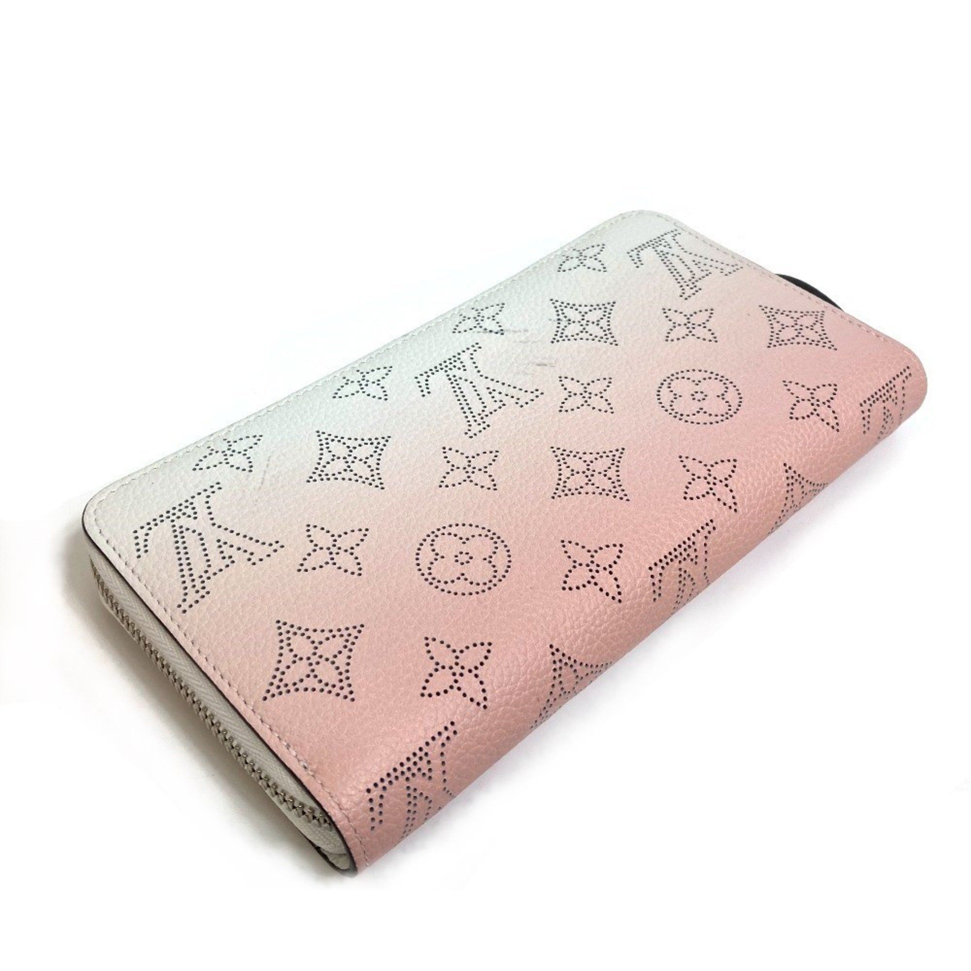 Louis Vuitton LOUIS VUITTON M80490 Monogram Mahina Gradient Zippy Wallet, Round Zipper Long Leather, Women's, Pink and White Size ONE SIZE - 3 Thumbnail