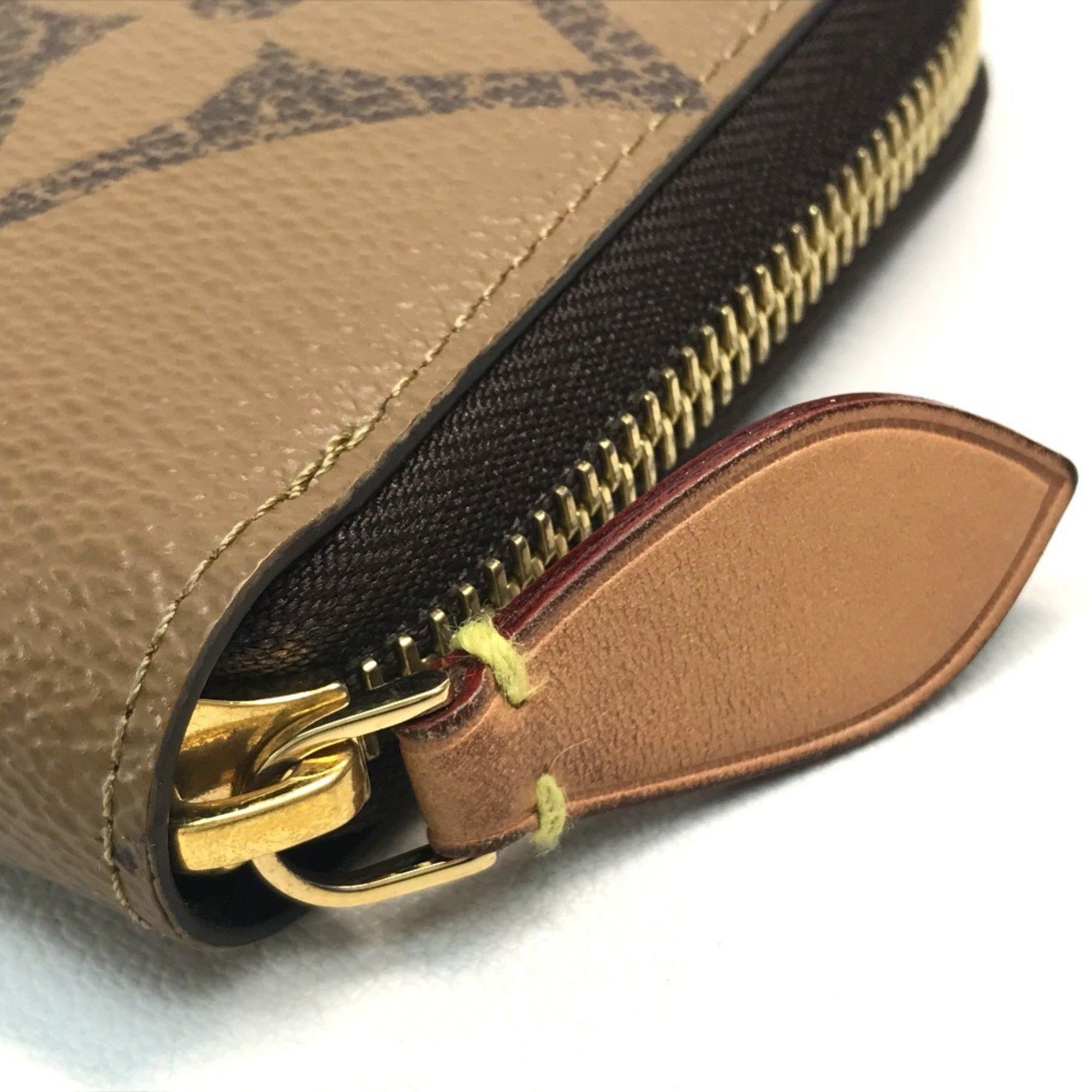 Louis Vuitton LOUIS VUITTON M67687 Monogram Giant Zippy Wallet, Reverse Canvas, Women's, Brown Size ONE SIZE - 4 Thumbnail