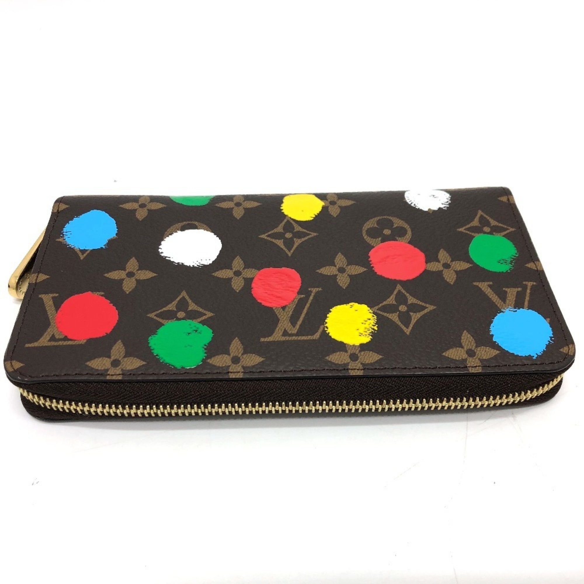 Louis Vuitton LOUIS VUITTON M81864 Monogram Zippy Wallet, Yayoi Kusama Long Canvas, Women's, Brown Size ONE SIZE - 3 Thumbnail