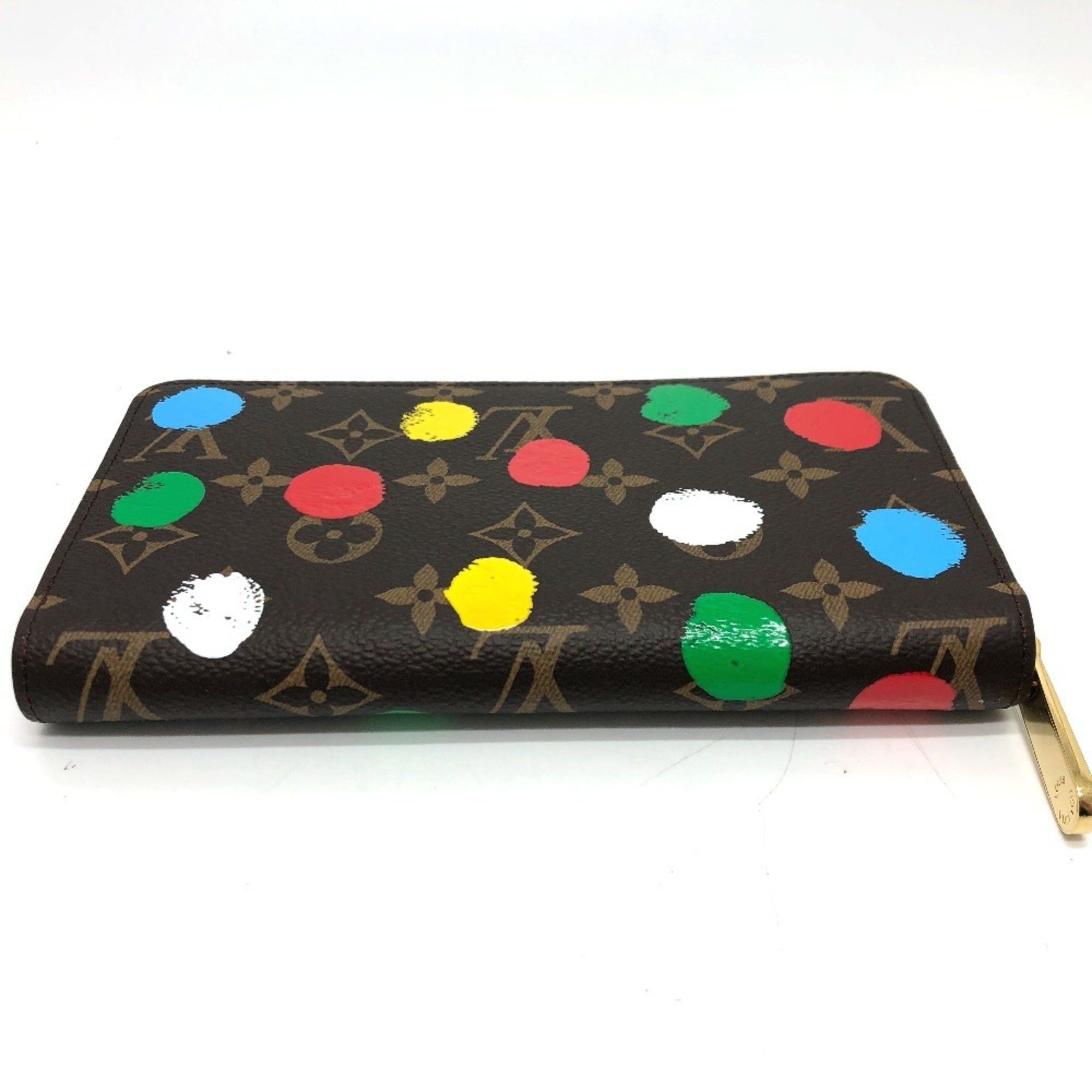 Louis Vuitton LOUIS VUITTON M81864 Monogram Zippy Wallet, Yayoi Kusama Long Canvas, Women's, Brown Size ONE SIZE - 4 Thumbnail