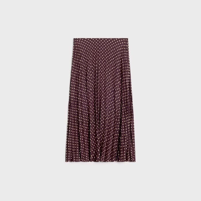 Celine pleated midi skirt in silk Size 28" / US 6 / IT 42 - 2 Thumbnail
