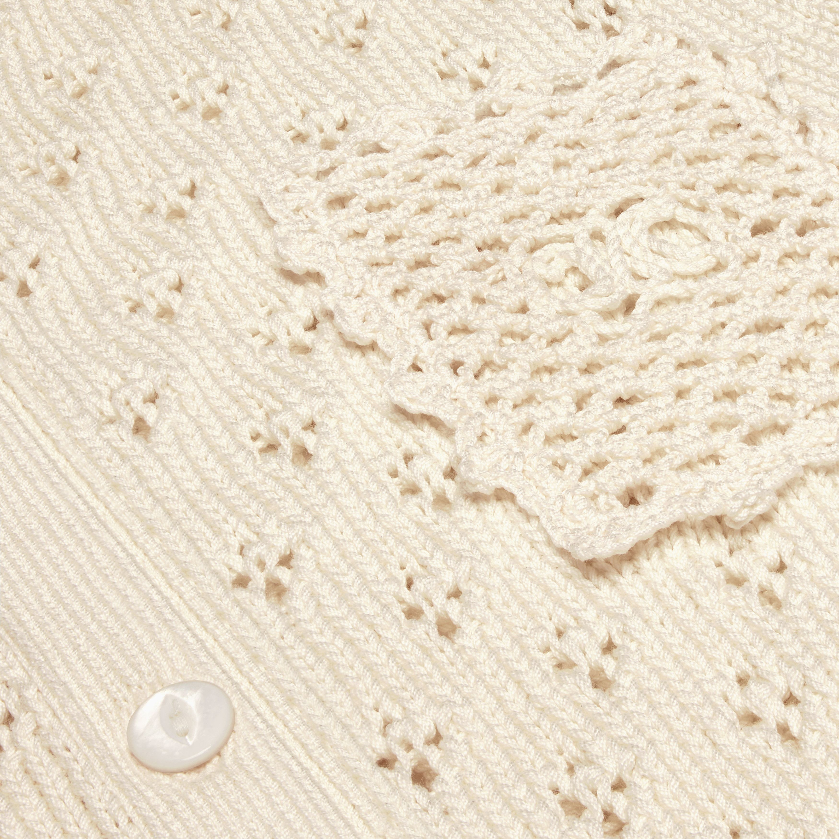 Celine cropped cardigan in pointelle cotton Size XS / US 0-2 / IT 36-38 - 4 Thumbnail